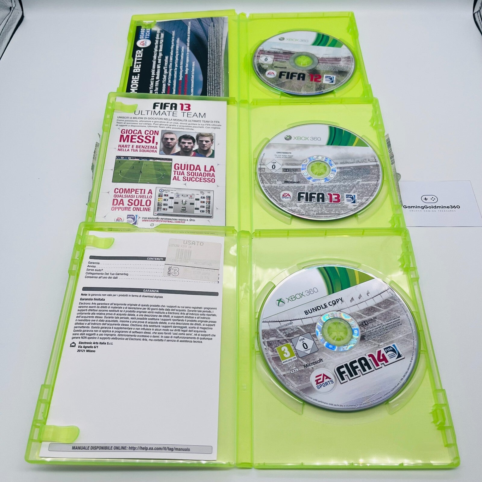 FIFA 12 13 14 Xbox 360 Italiano PAL Completi con manuale EA Microsoft Xbox360