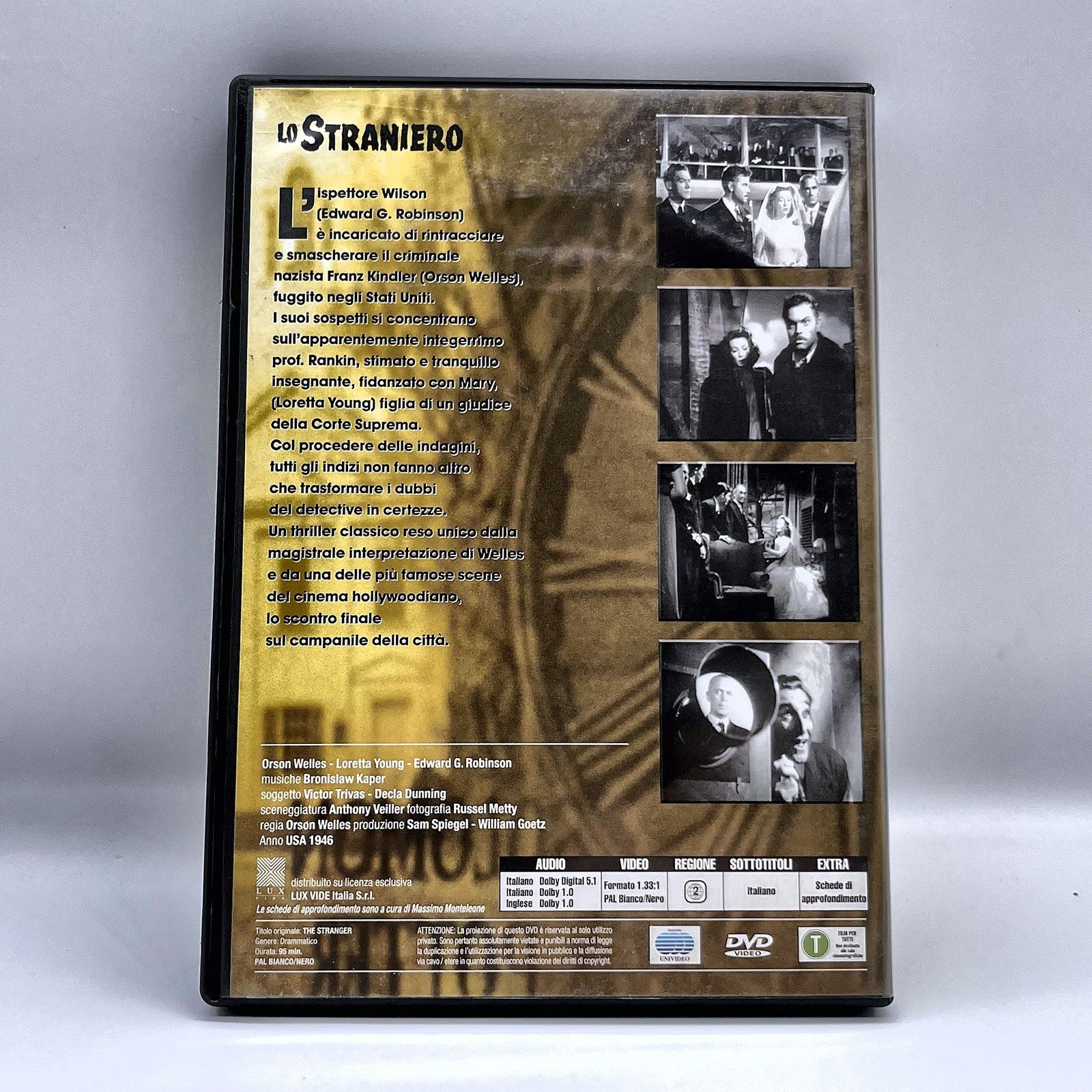Lo Straniero DVD Orson Welles Edward G. Robinson Loretta Young Thriller Noir ITA