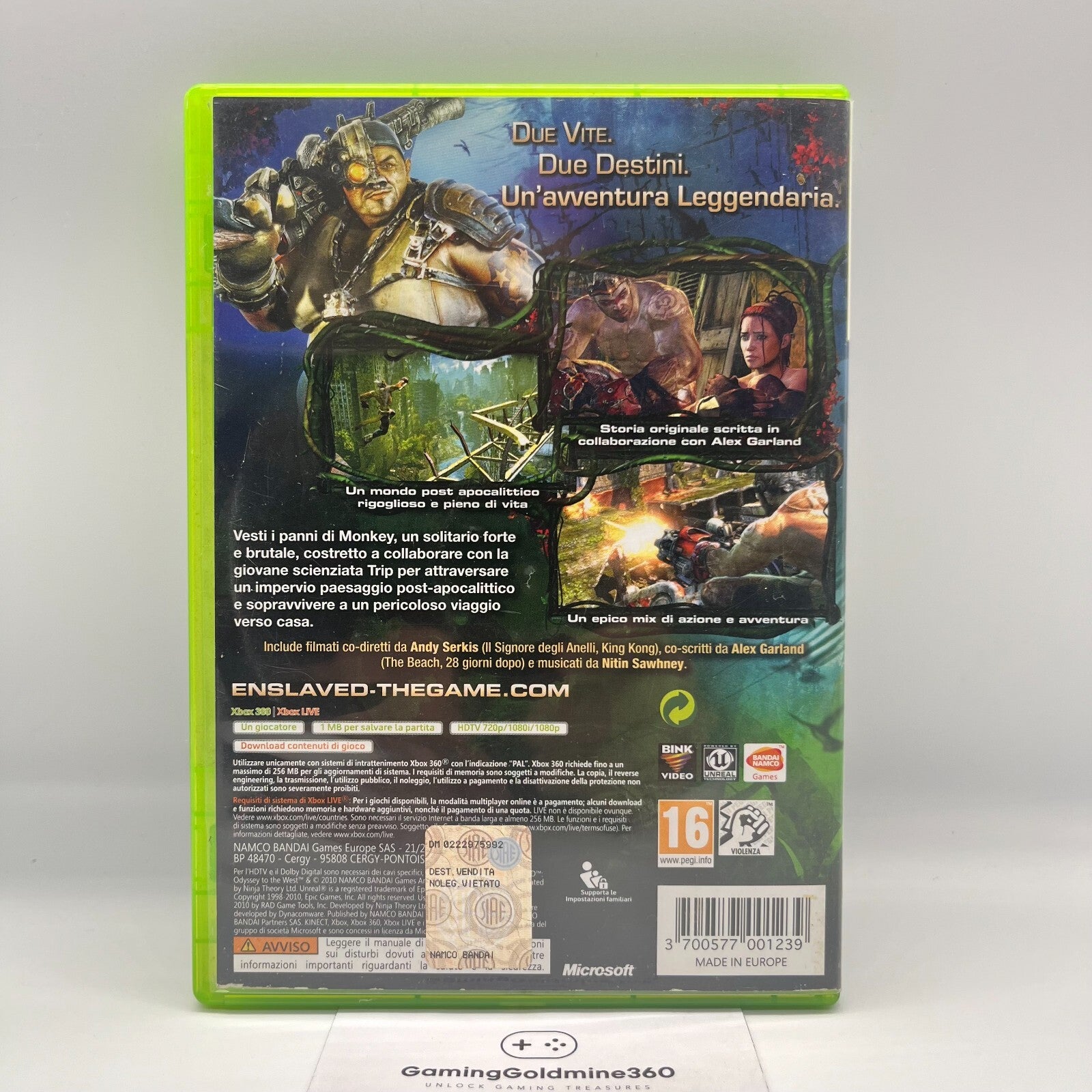 Enslaved Xbox 360 Italiano Completo con Manuale PAL Namco Microsoft COME NUOVO