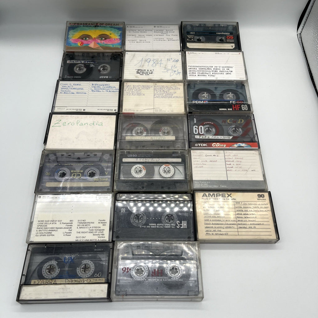 Lotto 20 Musicassette Registrate TDK Sony BASF Ampex MC Vintage Anni 80 90