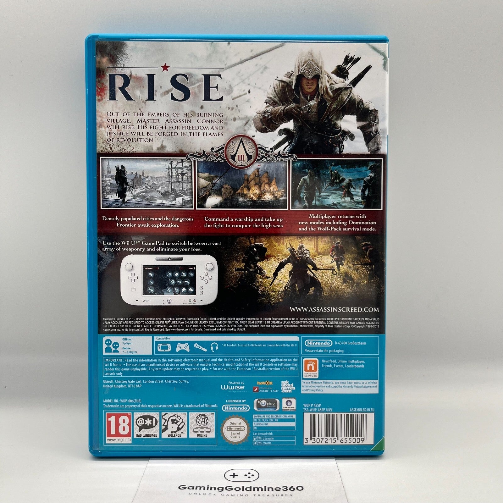 Assassin's Creed III 3 Nintendo Wii U Italiano Completo con Manuale PAL Ubisoft