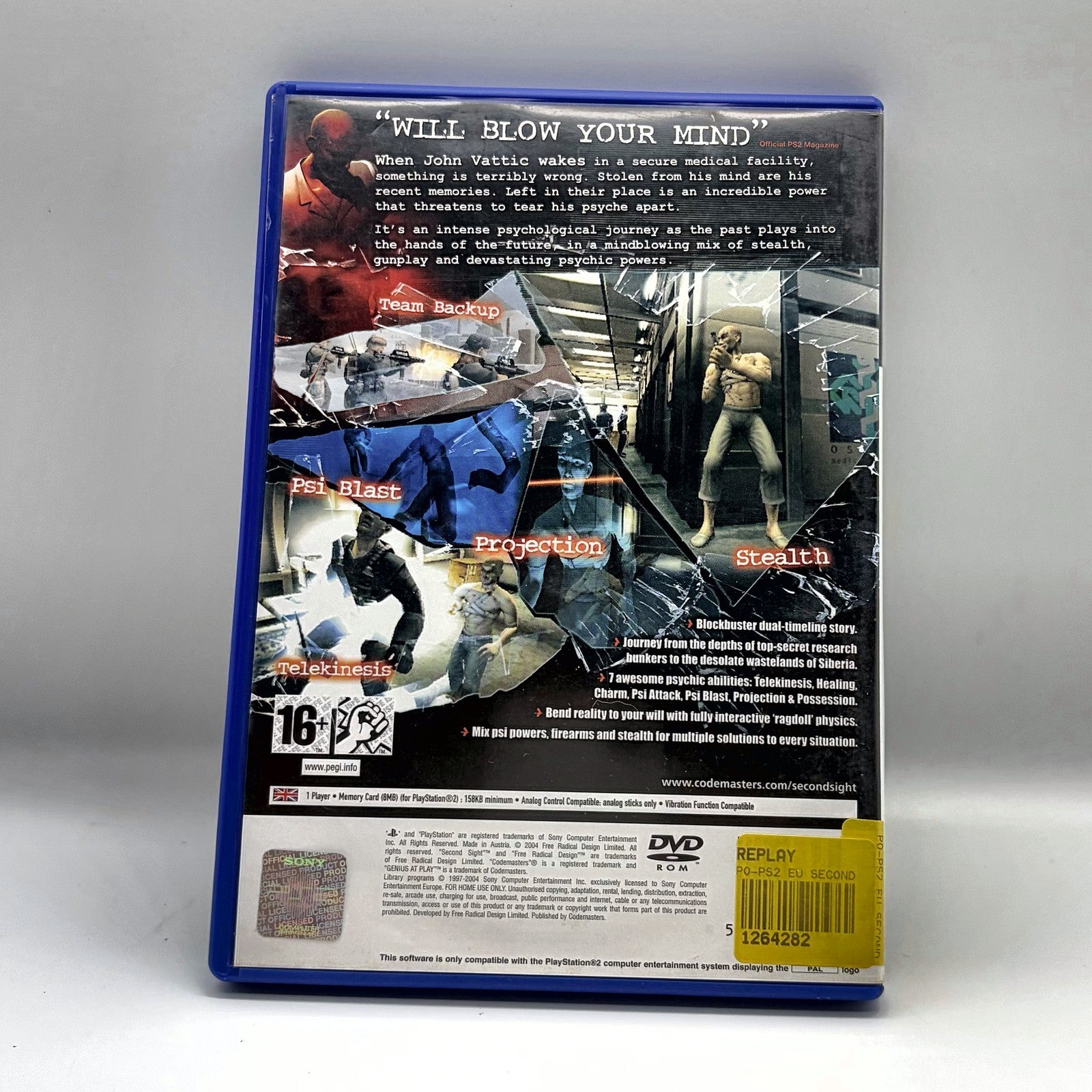 Second Sight PS2 PlayStation 2 PAL Inglese Codemasters Free Radical Azione