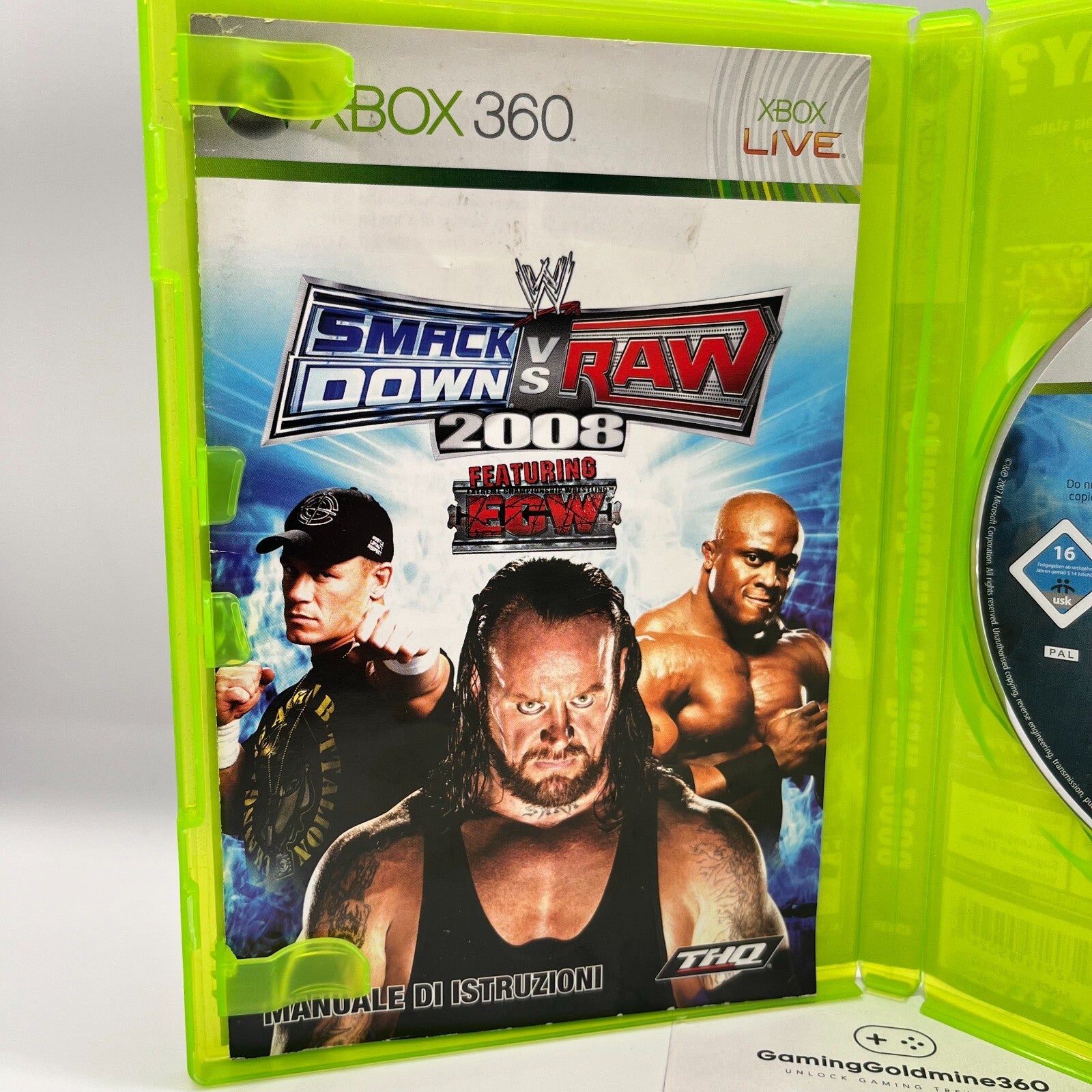 WWE Smackdown vs Raw 2007 + 2008 (cover reprint) Xbox 360 Italiano Completi PAL