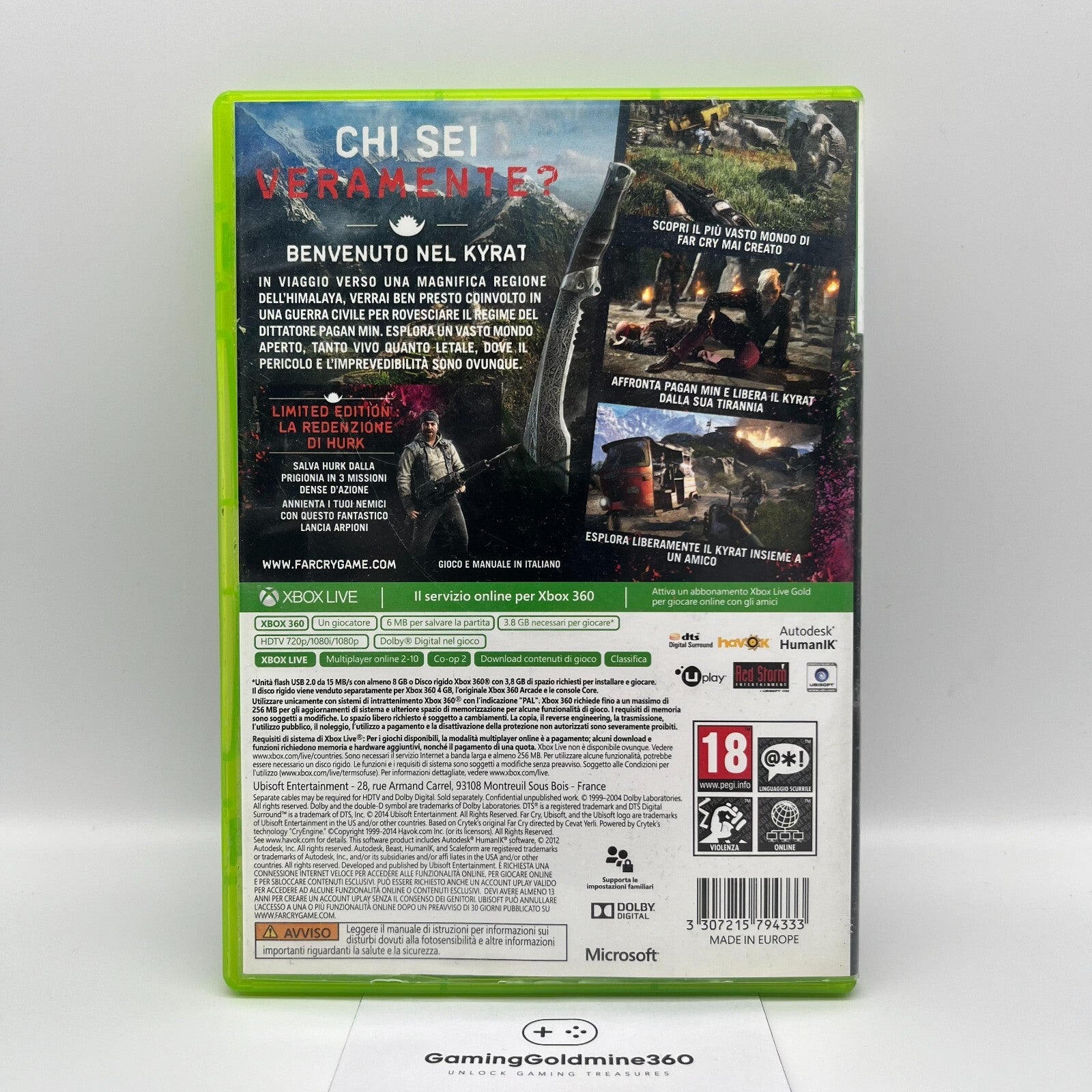 FarCry 4 Limited Edition Xbox 360 Italiano PAL senza manuale Ubisoft Far Cry 4