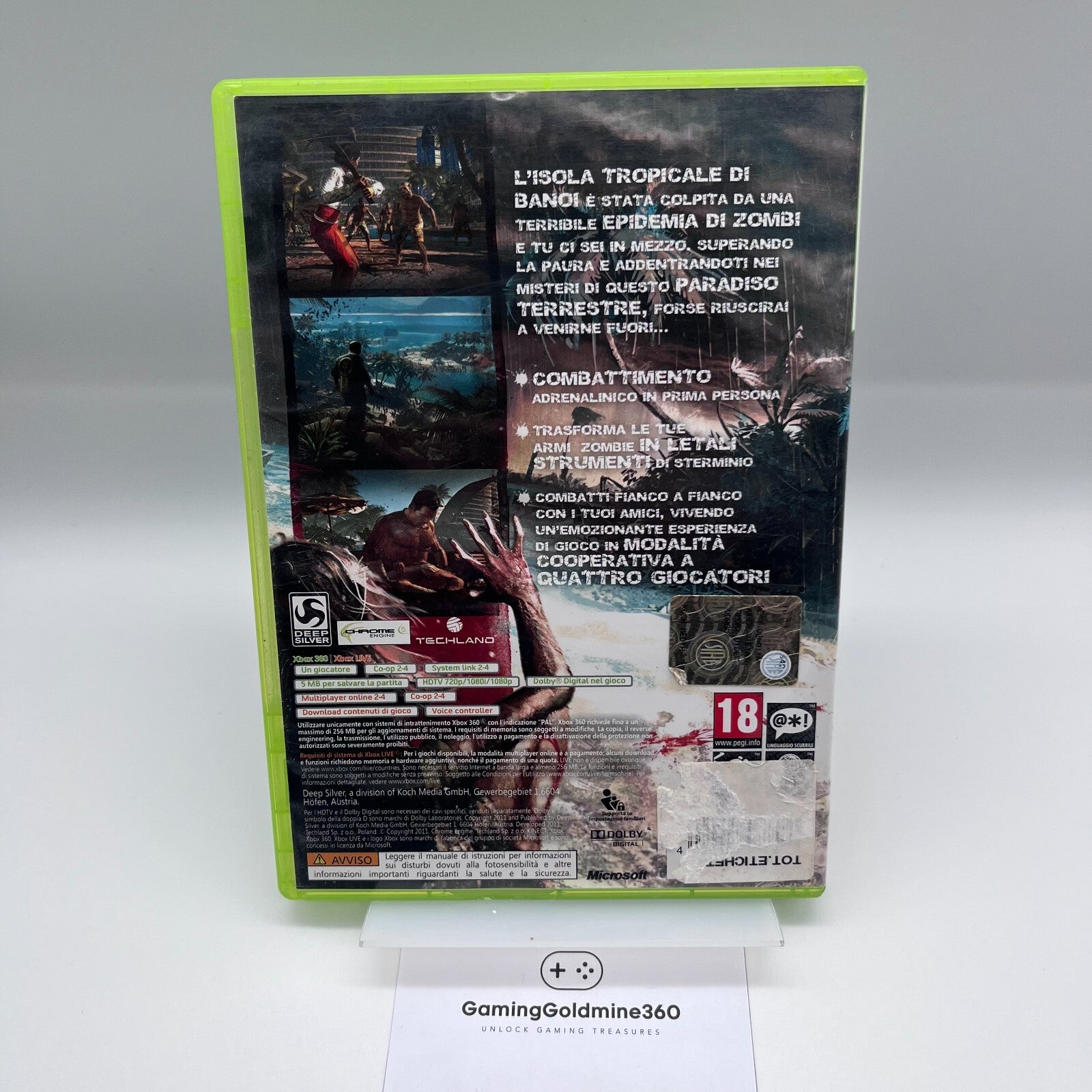 Dead Island Xbox 360 Italiano PAL DeepSilver TechLand Microsoft OTTIME CONDIZION