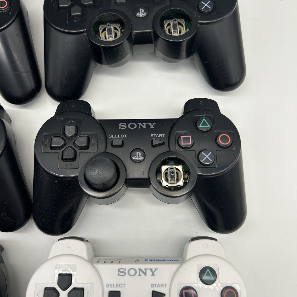 Lotto 9 Controller PS3 Sony DualShock 3 Sixaxis PER RICAMBI Non Funzionanti