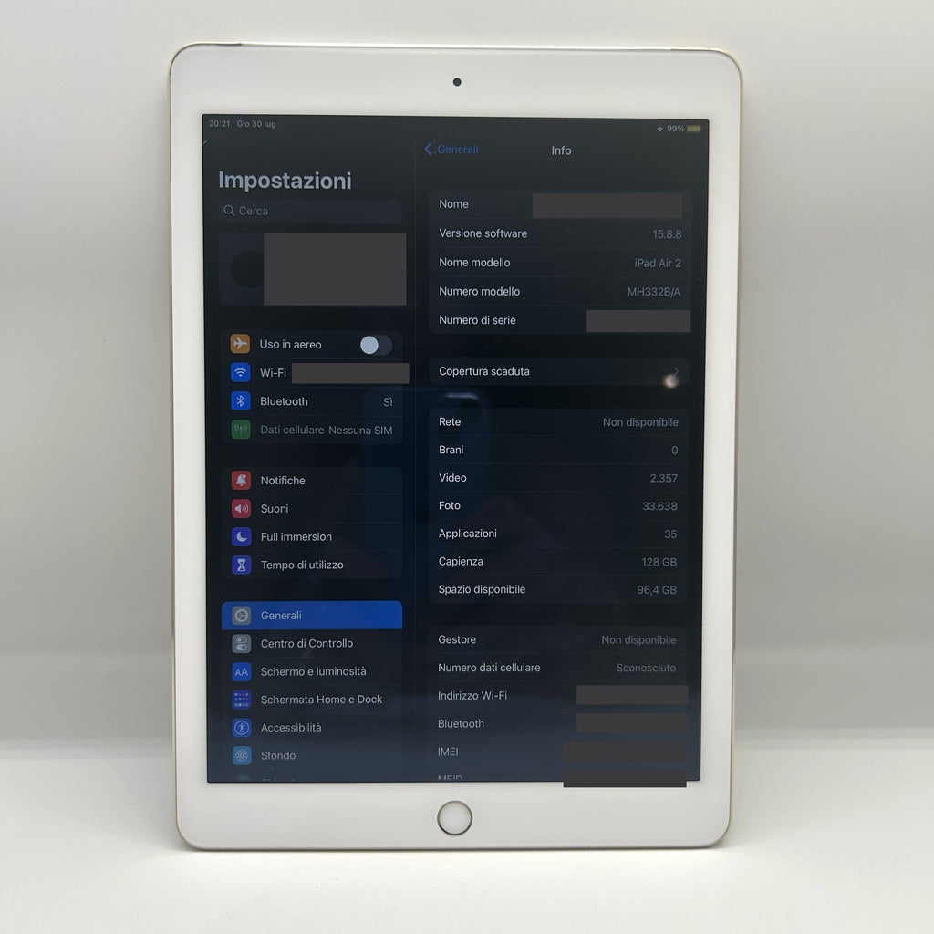 Apple iPad Air 2 128GB Wi-Fi + Cellular 4G Oro A1567 9.7 Ottime Condizioni