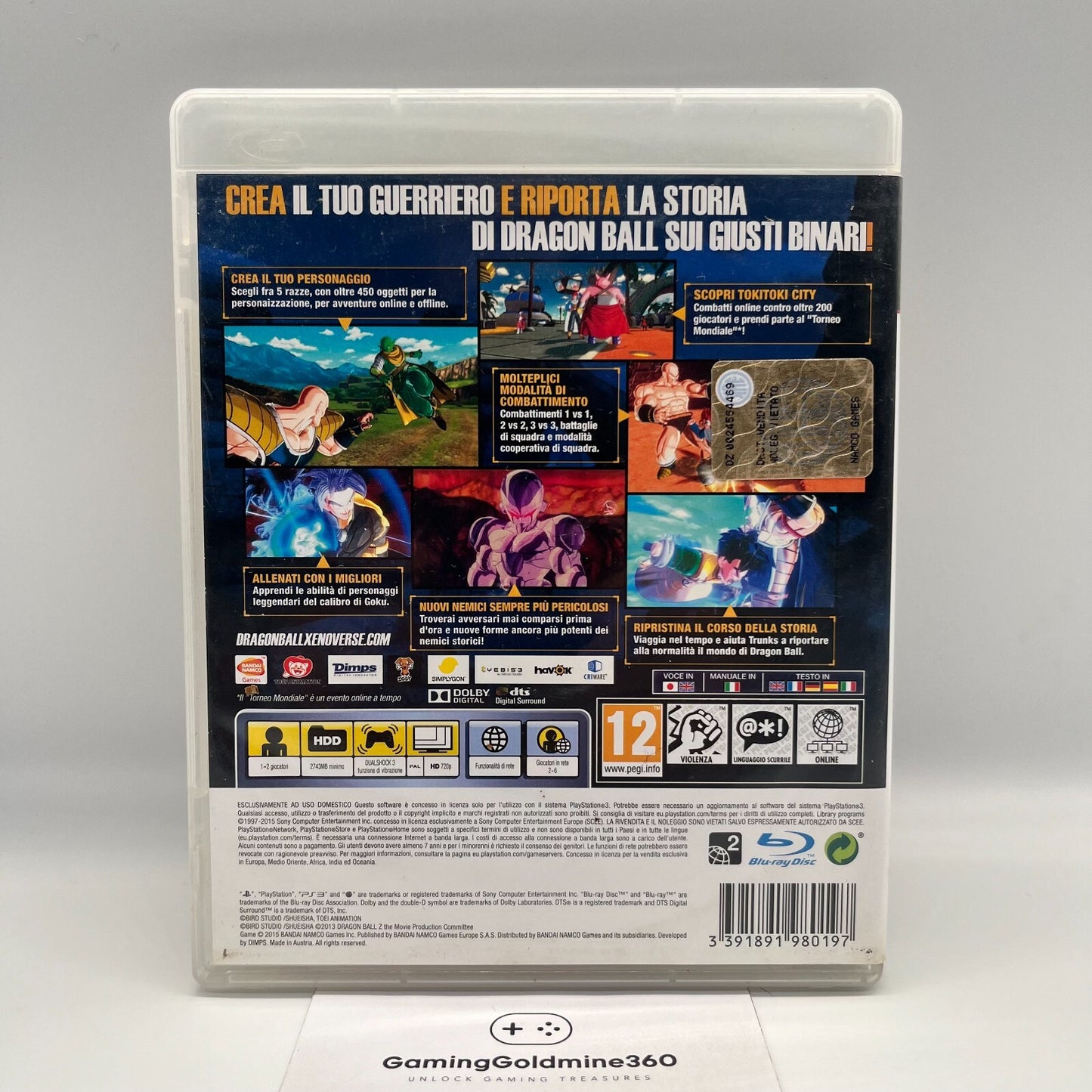 DragonBall XenoVerse PS3 Italiano PAL Bandai Namco Sony PlayStation 3 OTTIMO