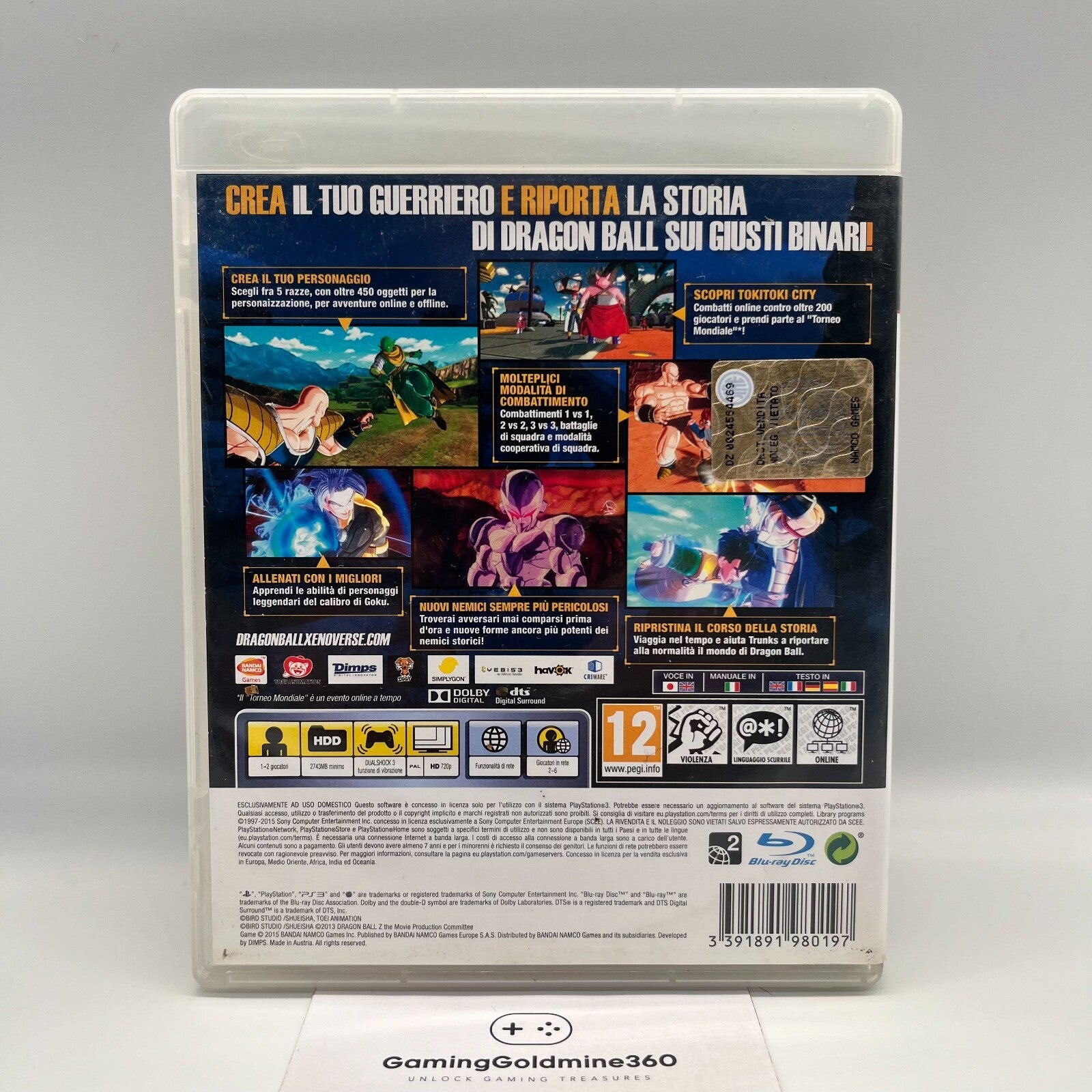 DragonBall XenoVerse PS3 Italiano PAL Bandai Namco Sony PlayStation 3 OTTIMO