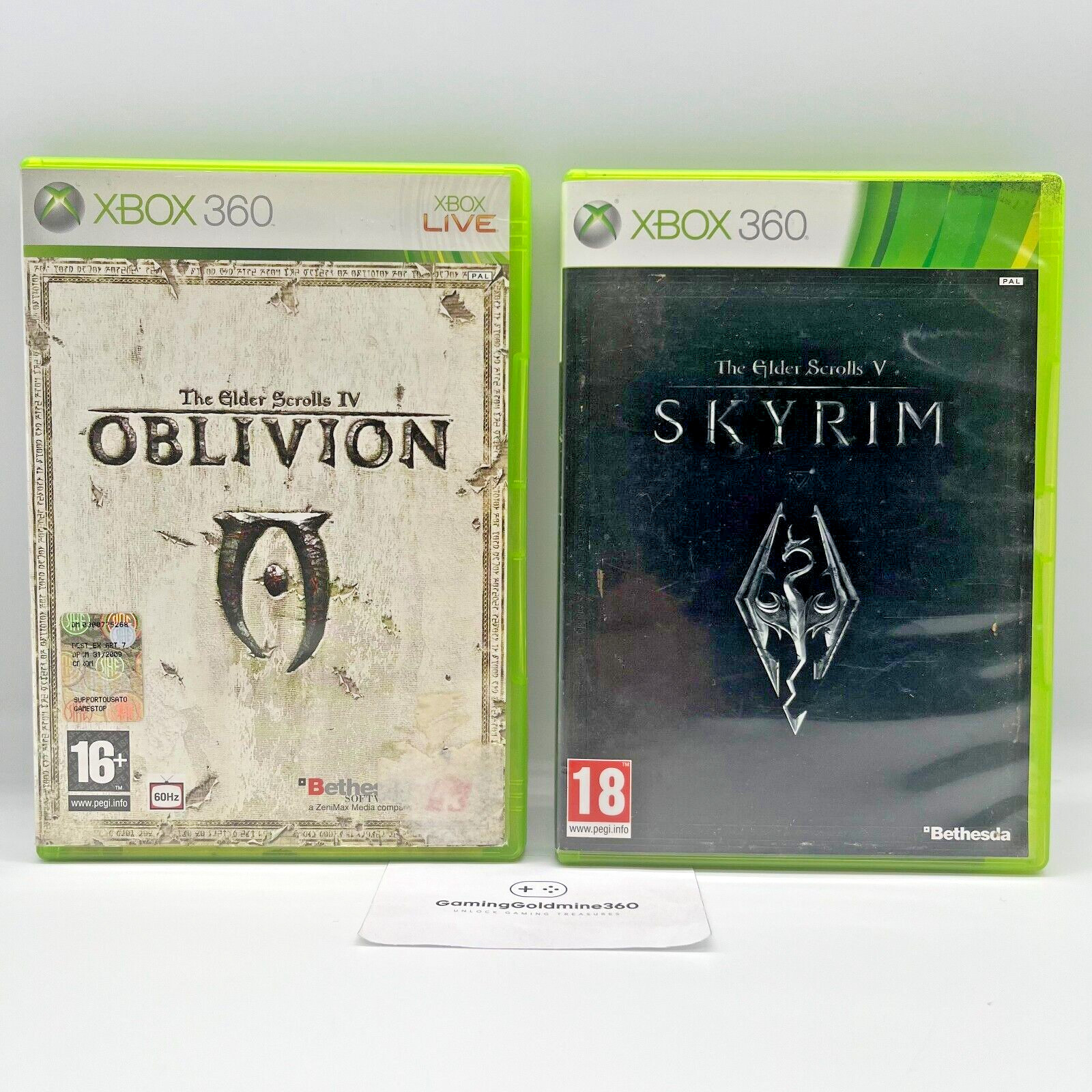 The Elder Scrolls IV OBLIVION + V SKYRIM Xbox 360 Italiano Completi Manuale Mapp
