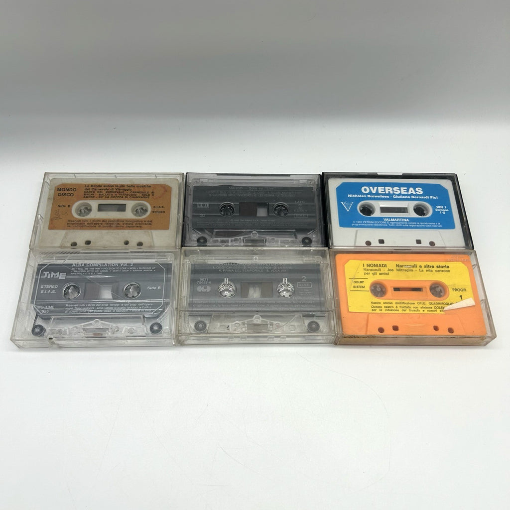 Lotto 6 Musicassette Anni 80 90 MC Mango Nomadi Ruggeri Compilation Italiane