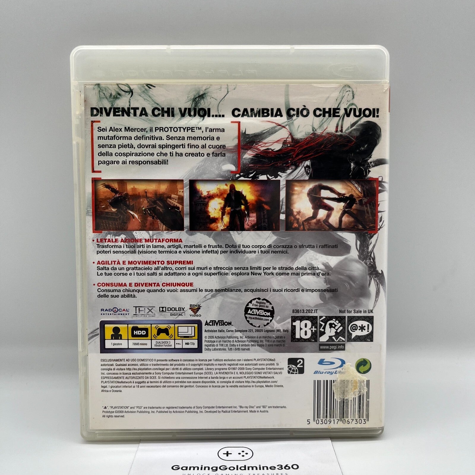 Prototype PS3 Italiano Completo con Manuale PAL Activision Sony PlayStation 3