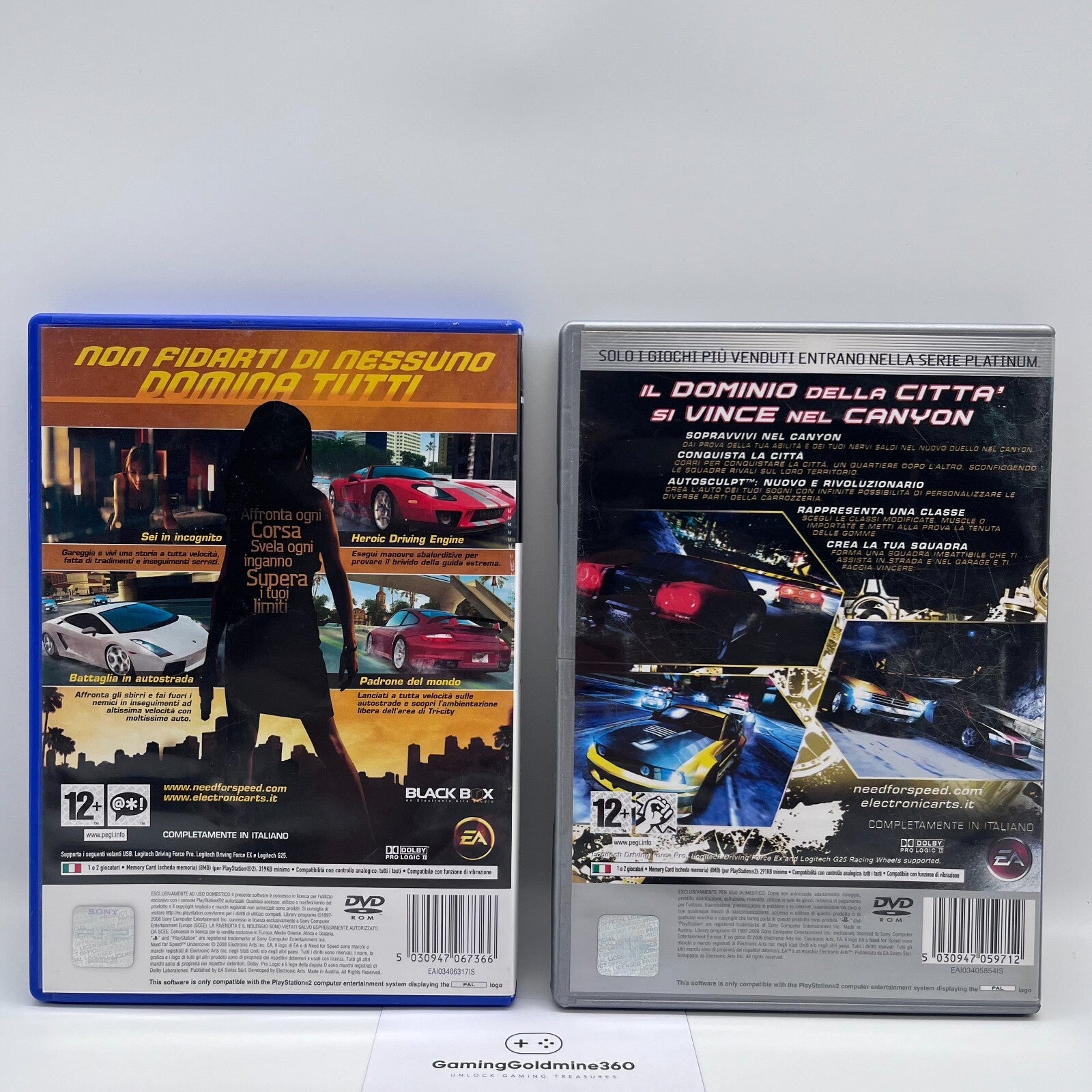 NEED FOR SPEED Undercover + Carbon PS2 Italiano Completi PAL Sony PlayStation 2