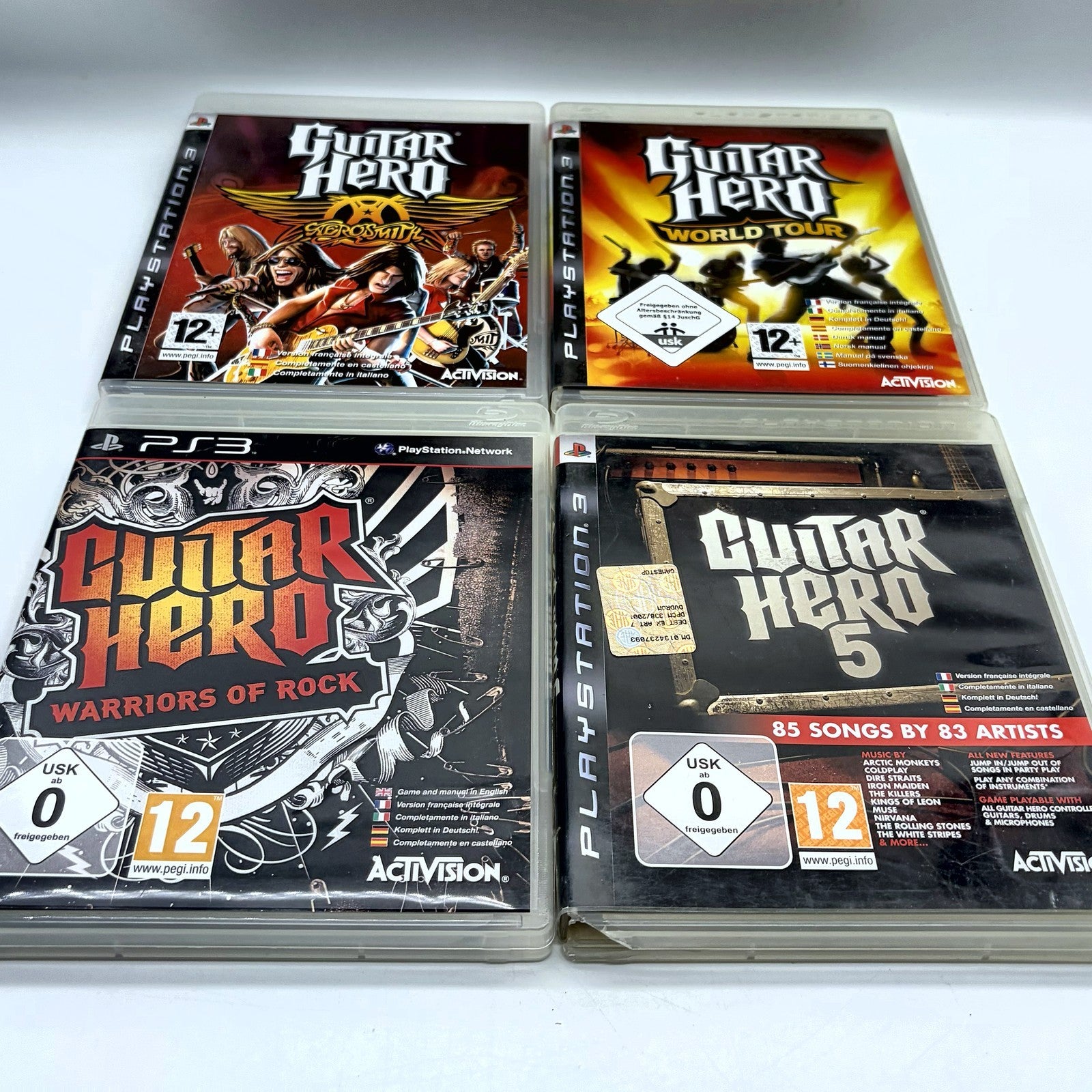 Guitar Hero PS3 Lotto 4 Giochi Aerosmith World Tour 5 Warriors of Rock PAL