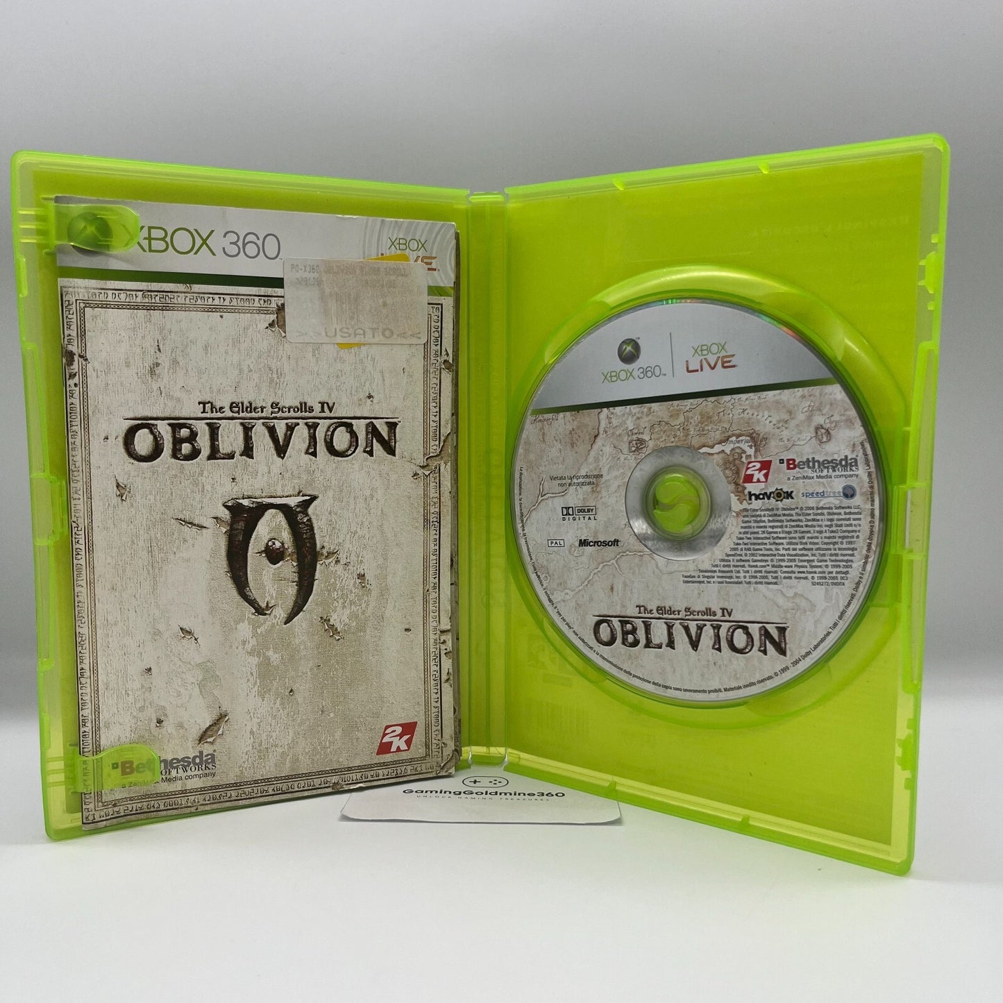 The Elder Scrolls IV OBLIVION + V SKYRIM Xbox 360 Italiano Completi Manuale Mapp