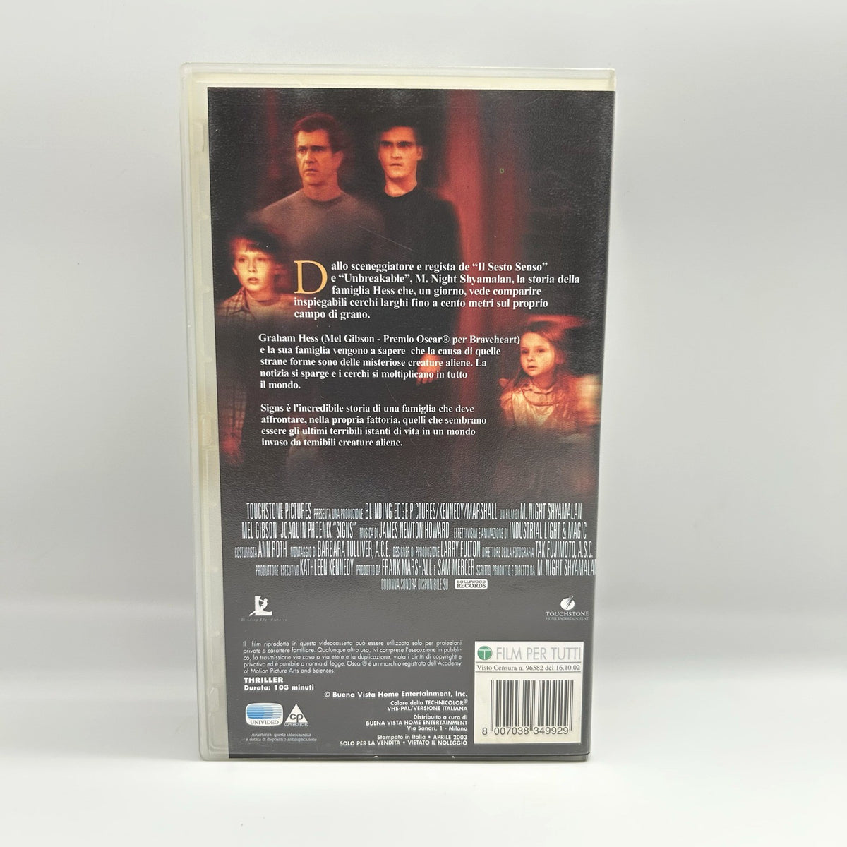 Signs di M. Night Shyamalan in VHS, edizione italiana Touchstone 2003