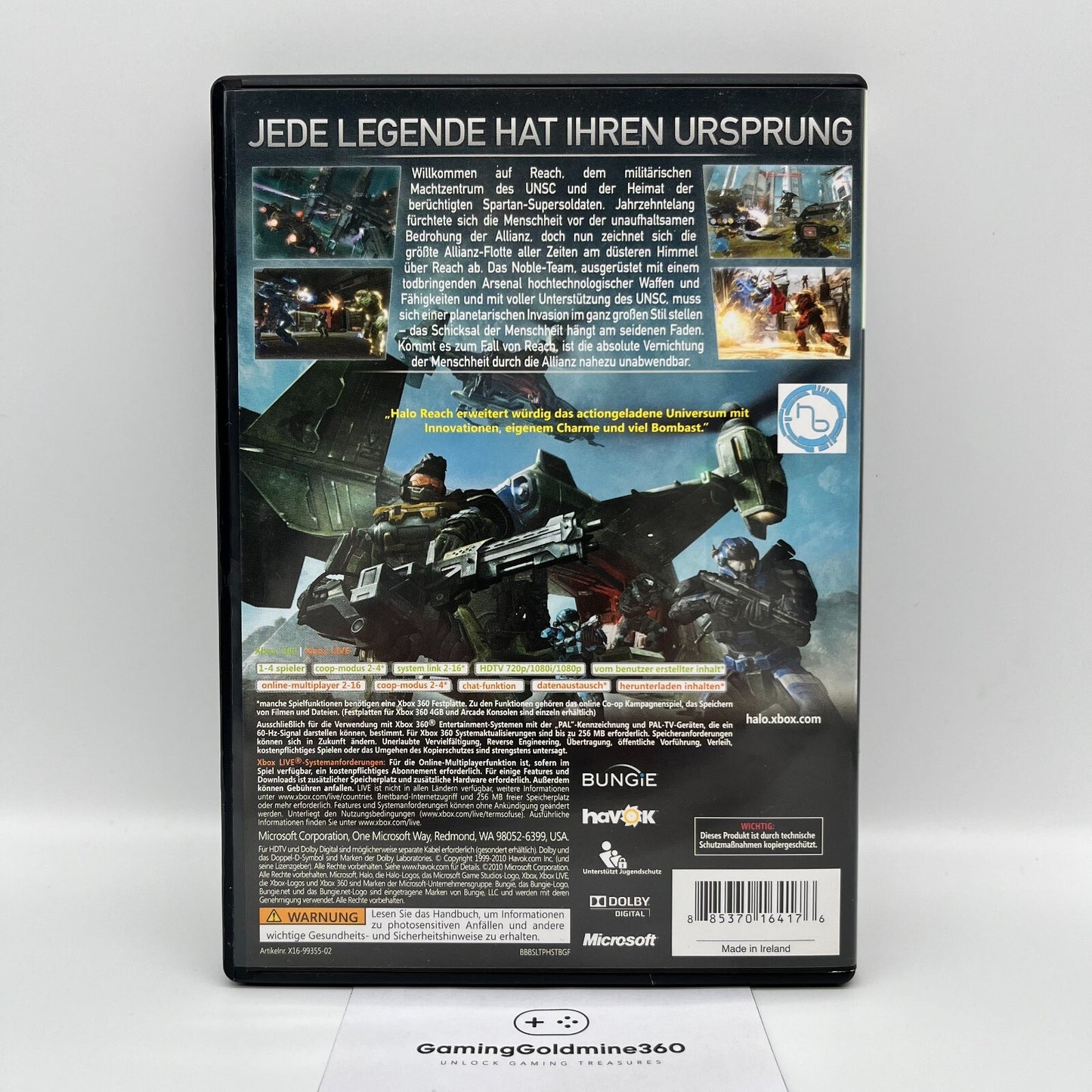 HALO Reach Xbox 360 Completo con Manuale PAL Multilingua Microsoft COME NUOVO