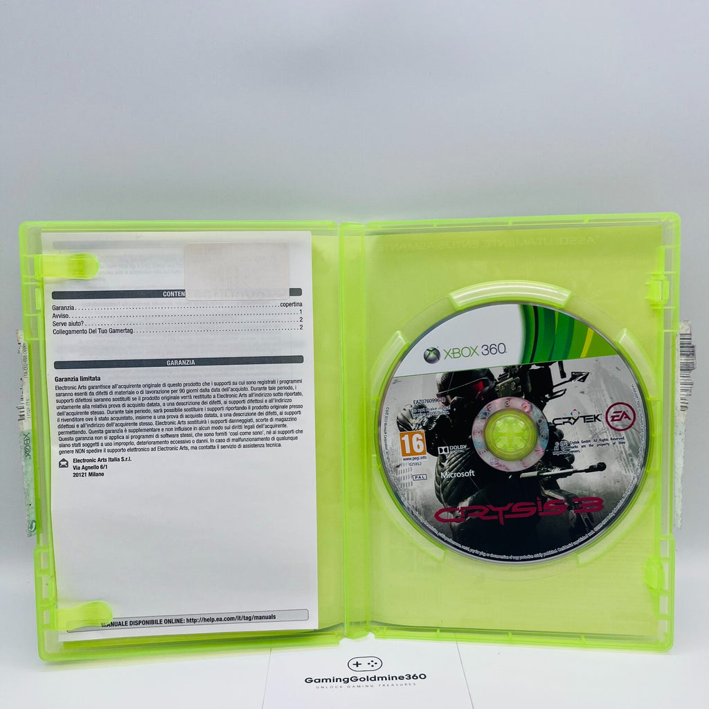 CRYSIS 3 Xbox 360 Italiano PAL Completo EA Crytek Microsoft Xbox360 OTTIME CONDI