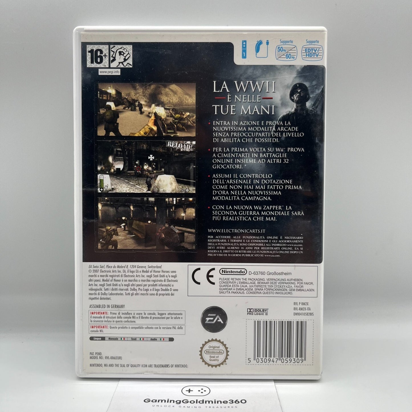 Medal of Honor: Heroes 2 Nintendo Wii Italiano Completo EA Guerra Sparatutto TOP