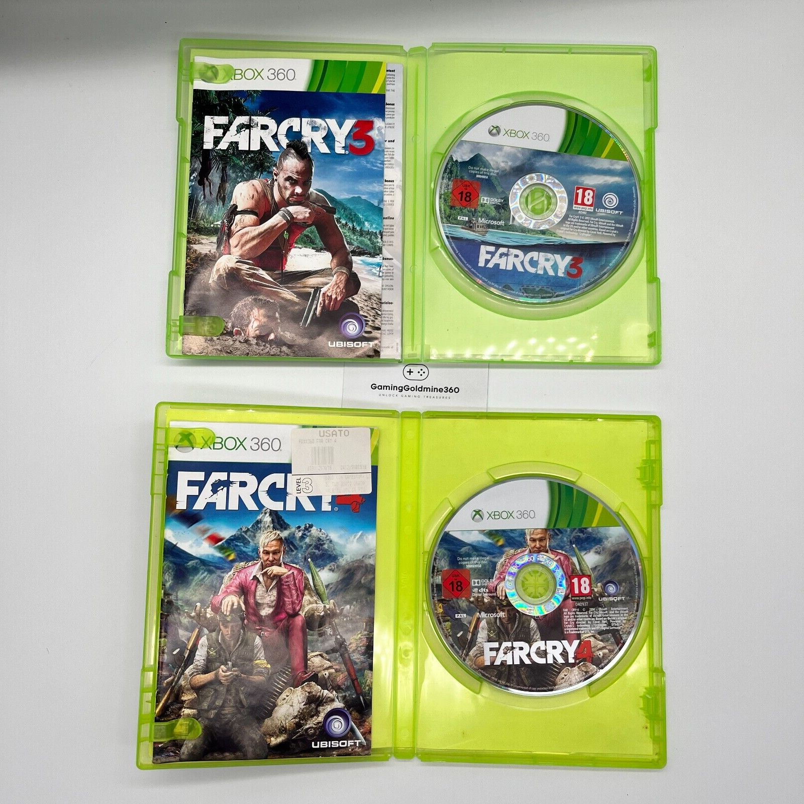 FarCry 3 + Far Cry 4 Xbox 360 Italiano Completi con Manuale Ubisoft Microsoft