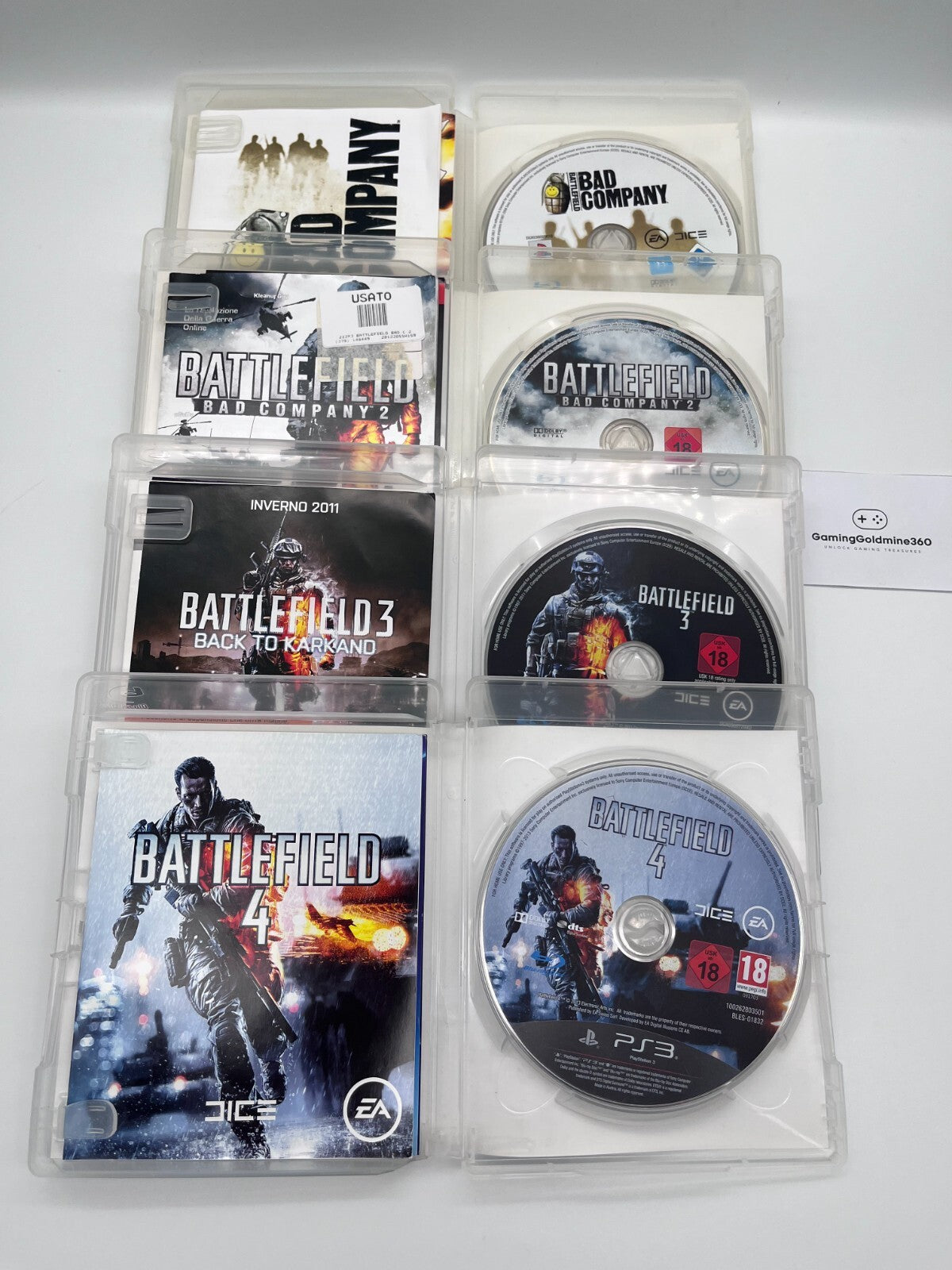 BATTLEFIELD Collection PS3 Italiano Completi PAL EA Sony PlayStation 3 OTTIMI