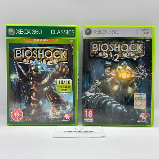 BioShock 1 + 2 Xbox 360 PAL Completi con Manuali 2K Microsoft COME NUOVI