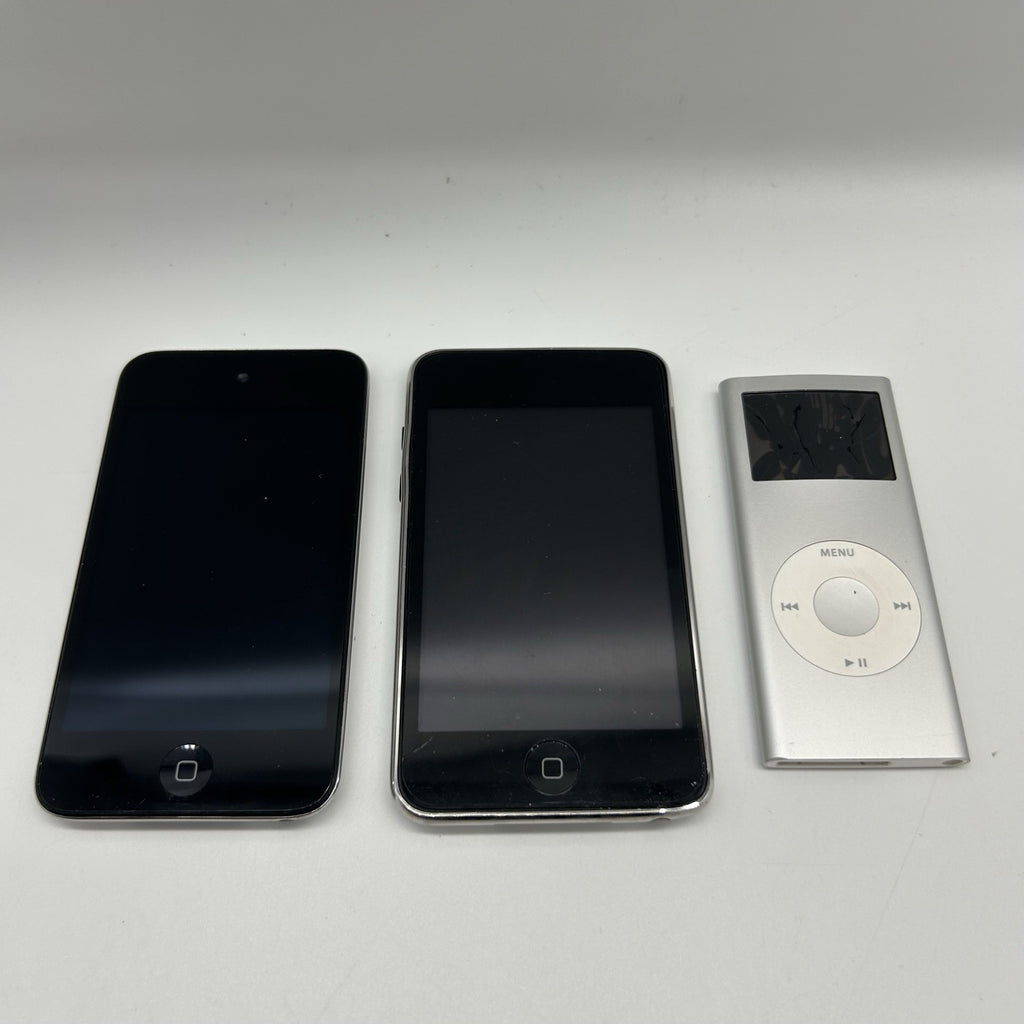 Lotto 3 Apple iPod Touch 4 + Touch 2a Gen + Nano 2a Gen PER RICAMBI Non Testati