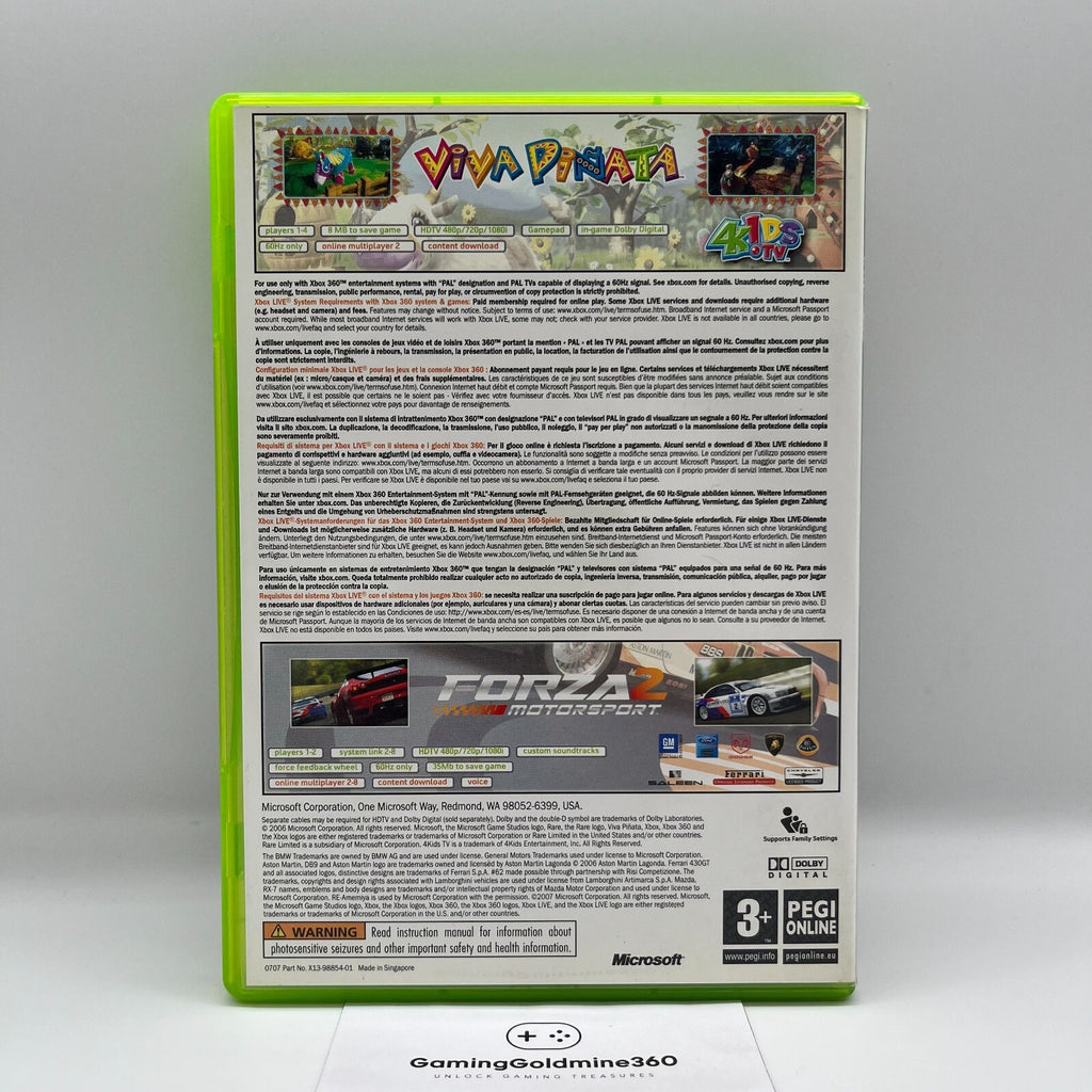 Viva Pinata + Forza Motorsport 2 Xbox 360 Italiano PAL Microsoft OTTIME CONDIZIO