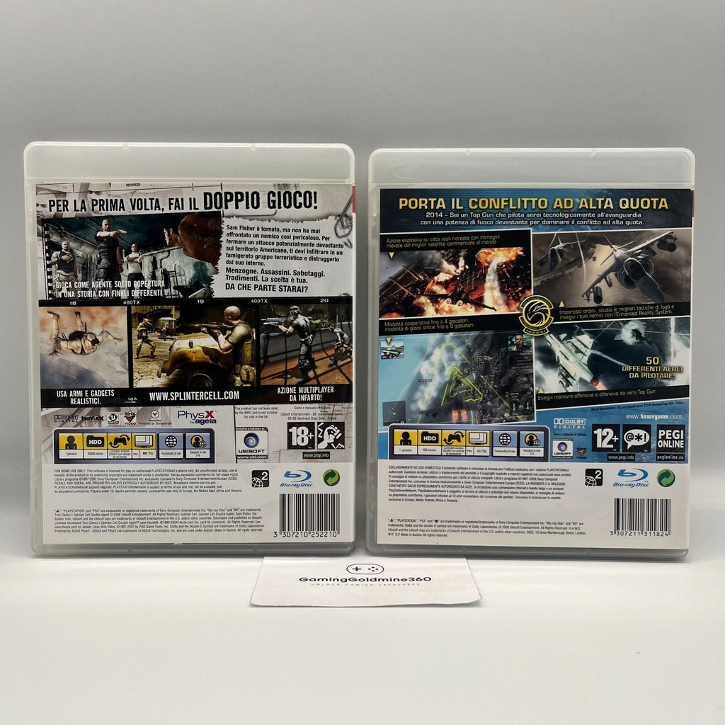 TOM CLANCY'S Splinter Cell Double Agent+HAWX PS3 Italiano Completi PAL Sony TOP