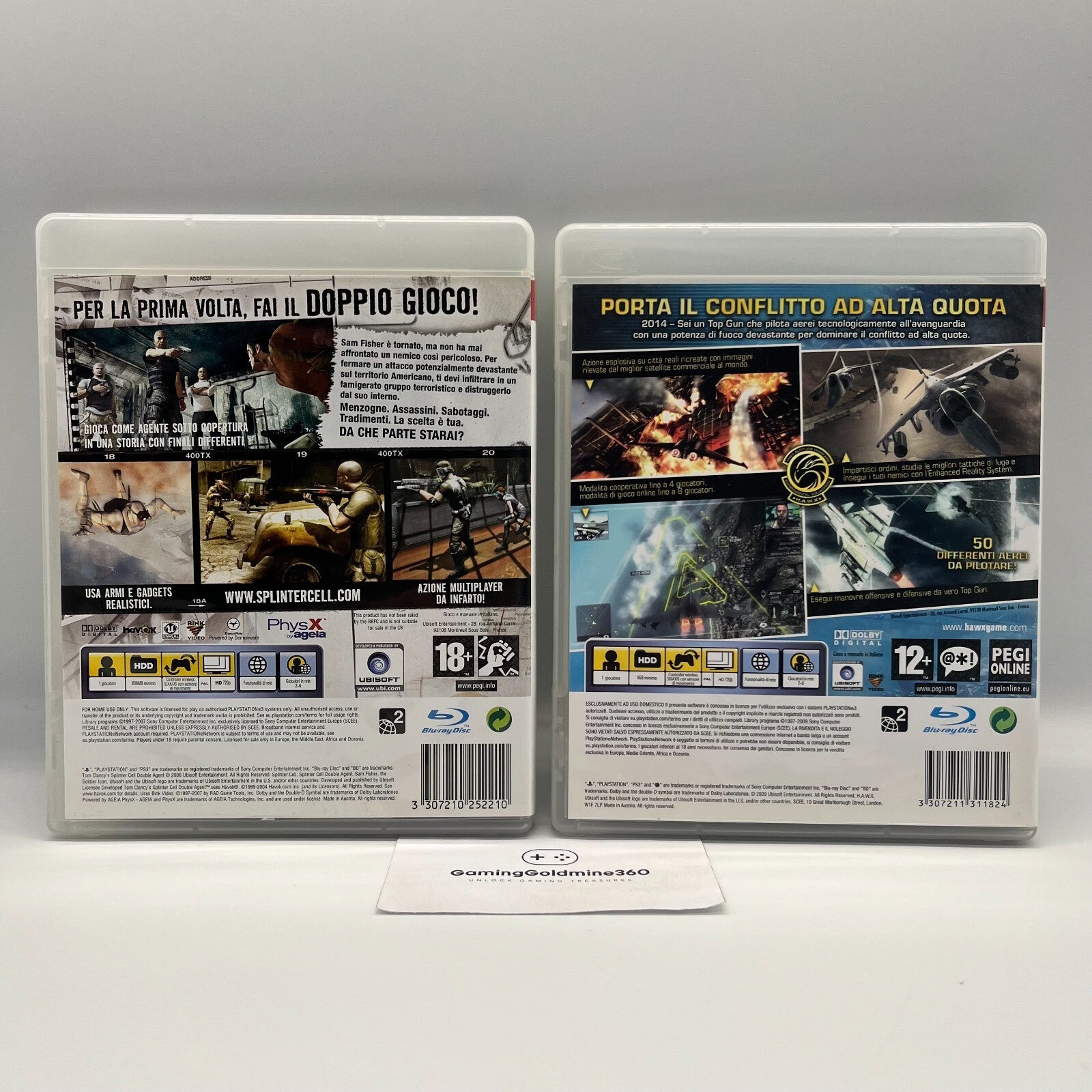 TOM CLANCY'S Splinter Cell Double Agent+HAWX PS3 Italiano Completi PAL Sony TOP