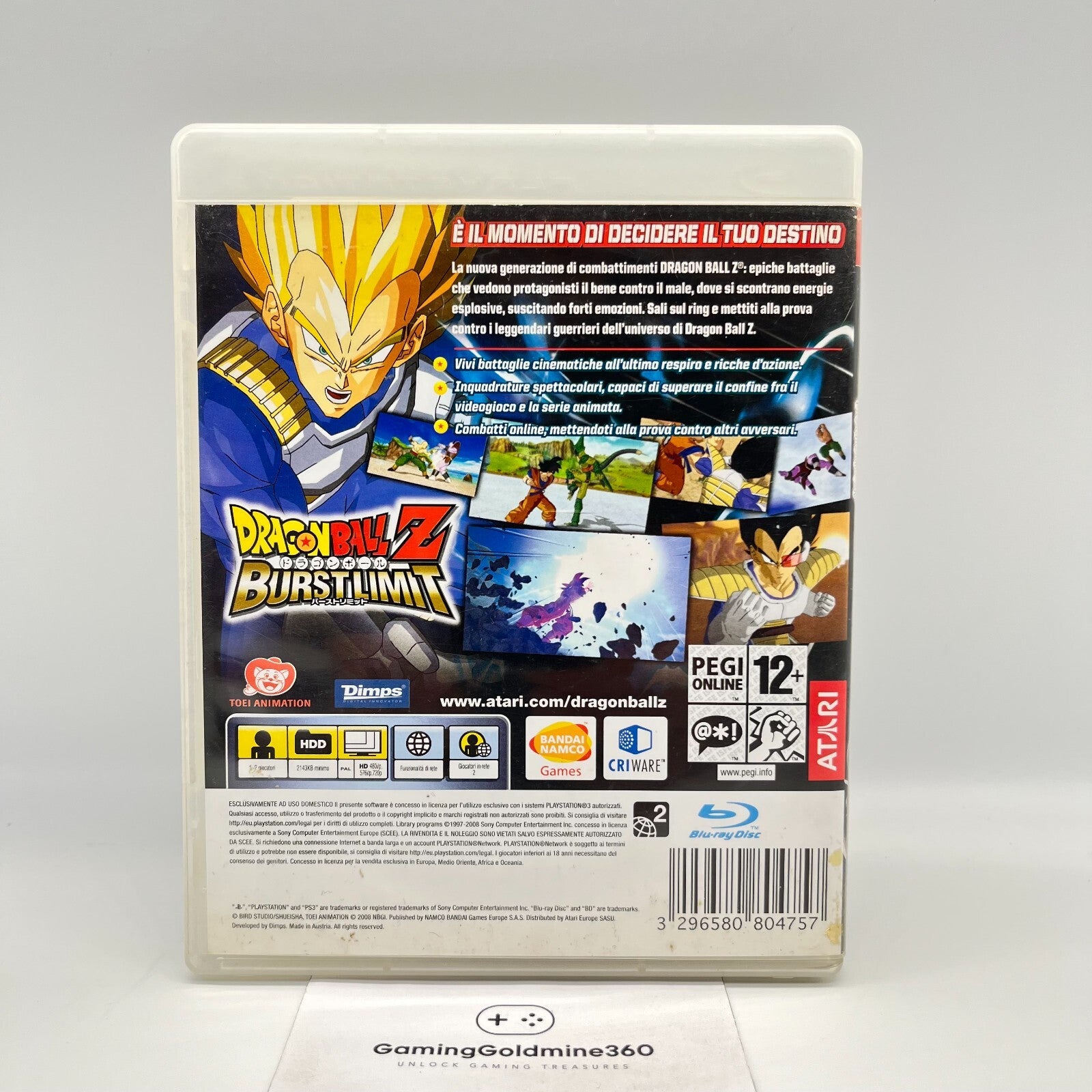 DRAGONBALL Z BURST LIMIT PS3 Italiano PAL Bandai Sony Playstation 3 OTTIMO Gioco