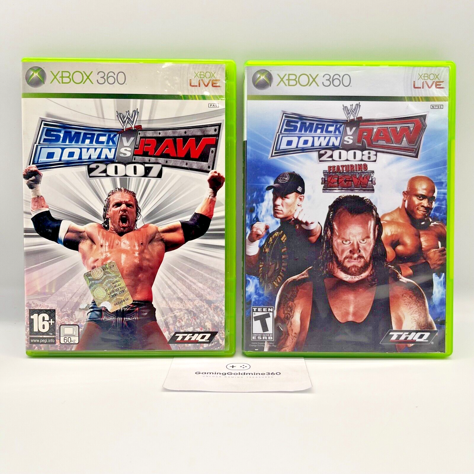 WWE Smackdown vs Raw 2007 + 2008 (cover reprint) Xbox 360 Italiano Completi PAL
