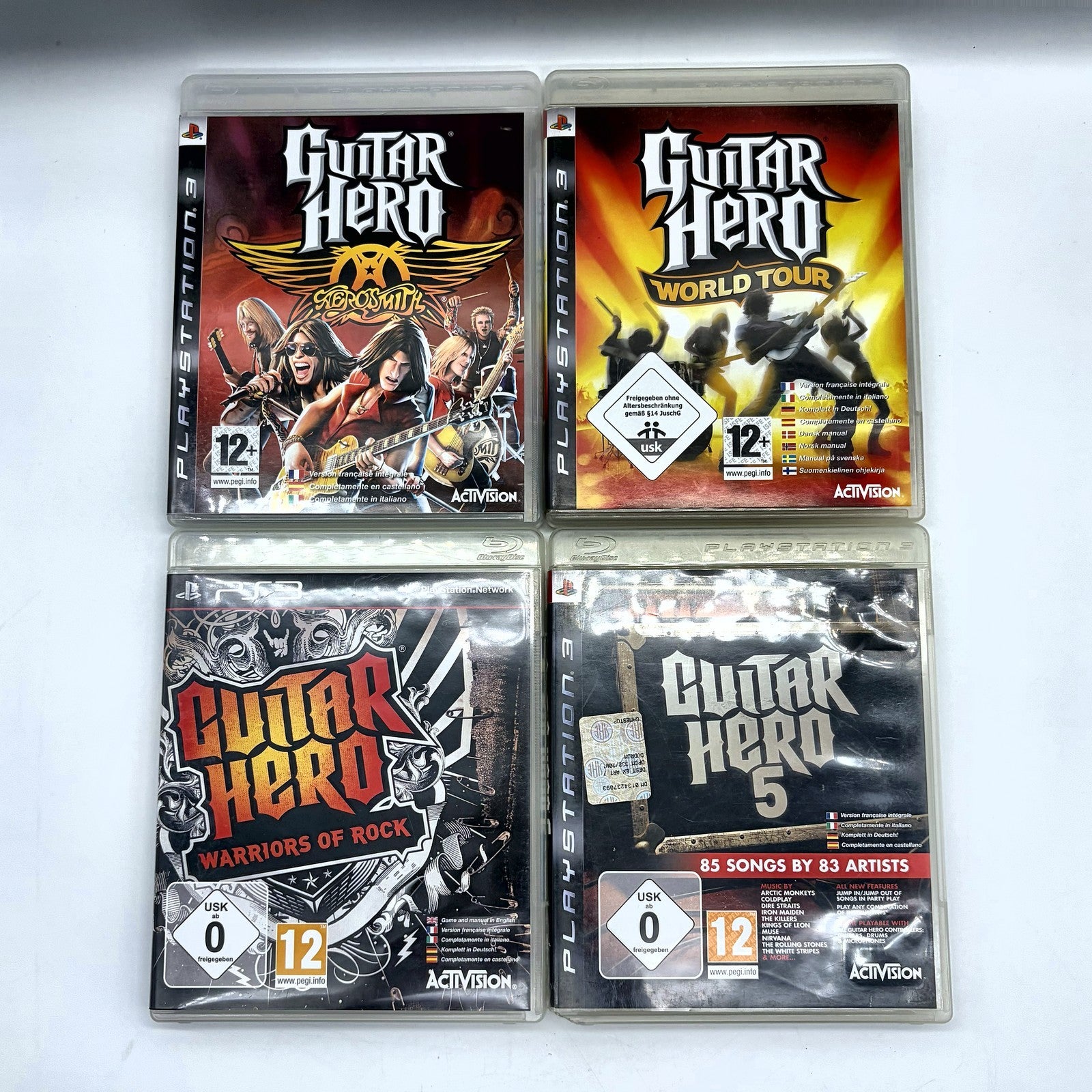 Guitar Hero PS3 Lotto 4 Giochi Aerosmith World Tour 5 Warriors of Rock PAL