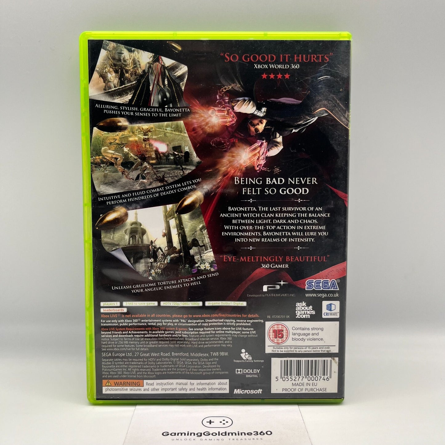 BAYONETTA Xbox 360 Completo con Manuale PAL Gioco Sega Microsoft OTTIMO