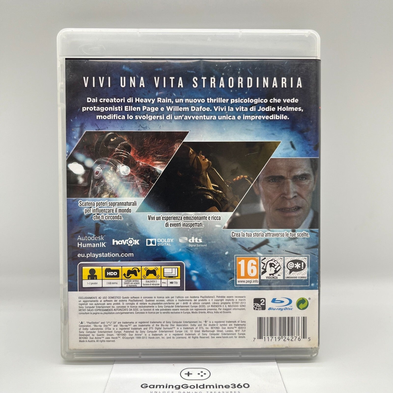 BEYOND Due Anime PS3 Italiano Completo PAL QuanticDreams Sony PlayStation 3