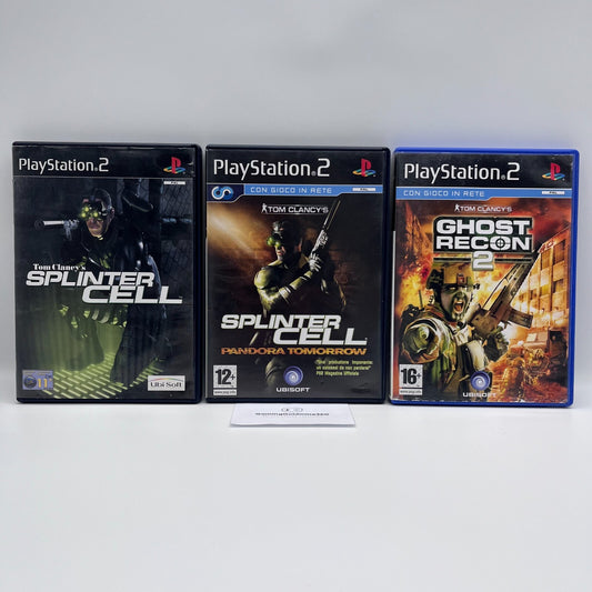 Tom Clancy's: Splinter Cell, Pandora Tomorrow, Ghost Recon 2 PS2 PAL ITA Ubisoft