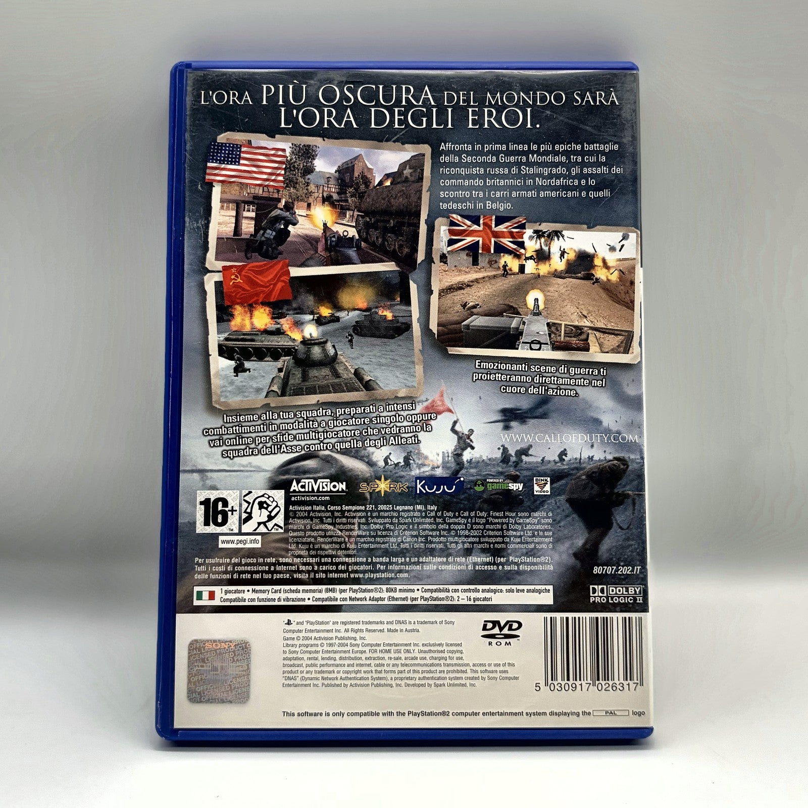 Call of Duty L'Ora degli Eroi PS2 PlayStation 2 PAL ITA Activision FPS