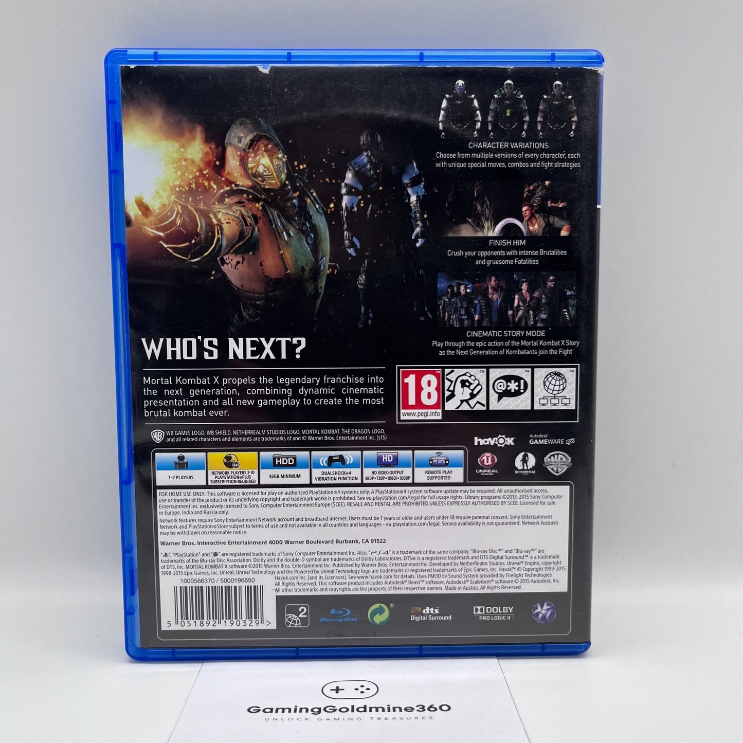 Mortal Kombat X PS4 Multilingua Completo WarnerBros Sony PlayStation 4 COME NUOV
