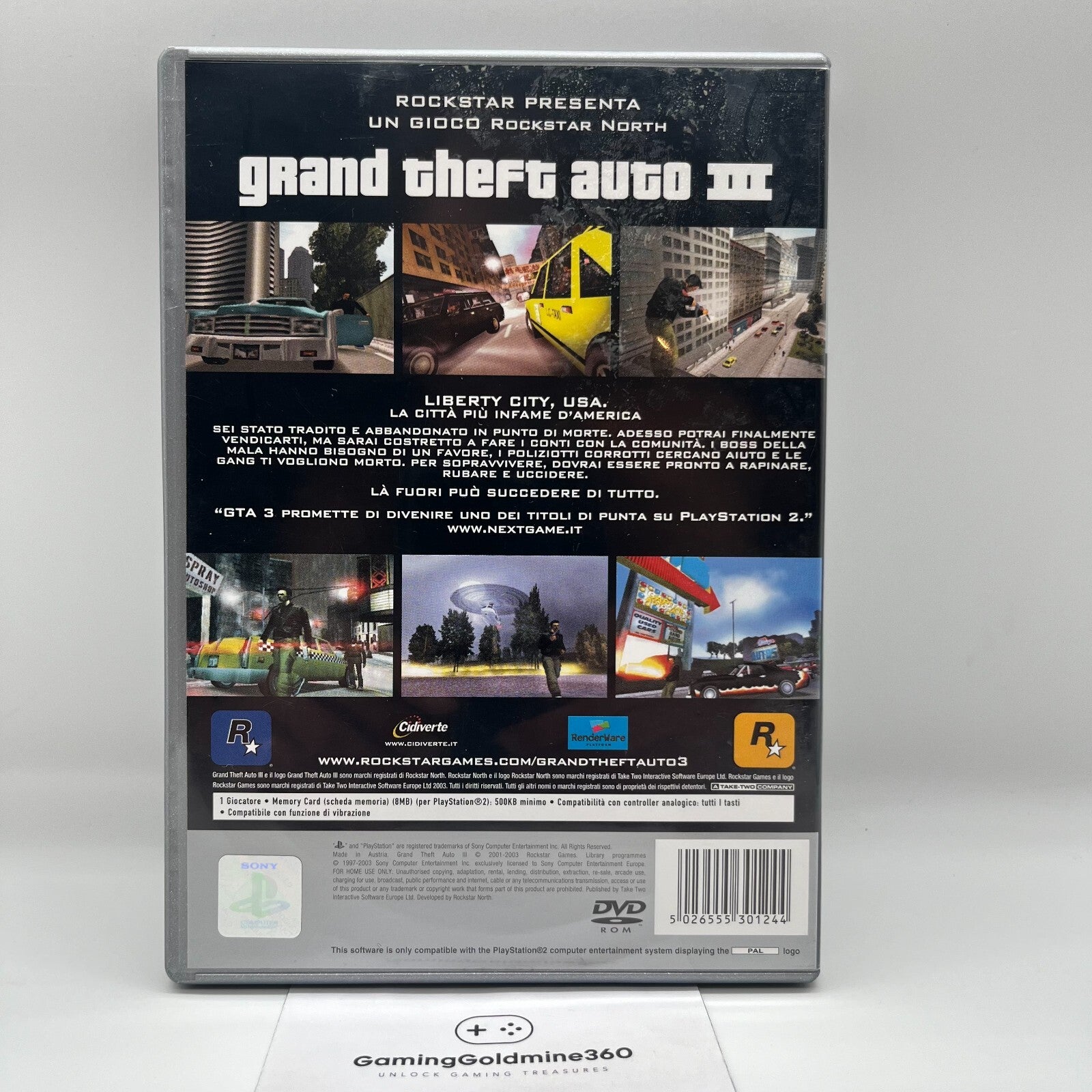 GTA 3 PS2 Italiano Completo Grand Theft Auto III Rockstar Sony PlayStation 2