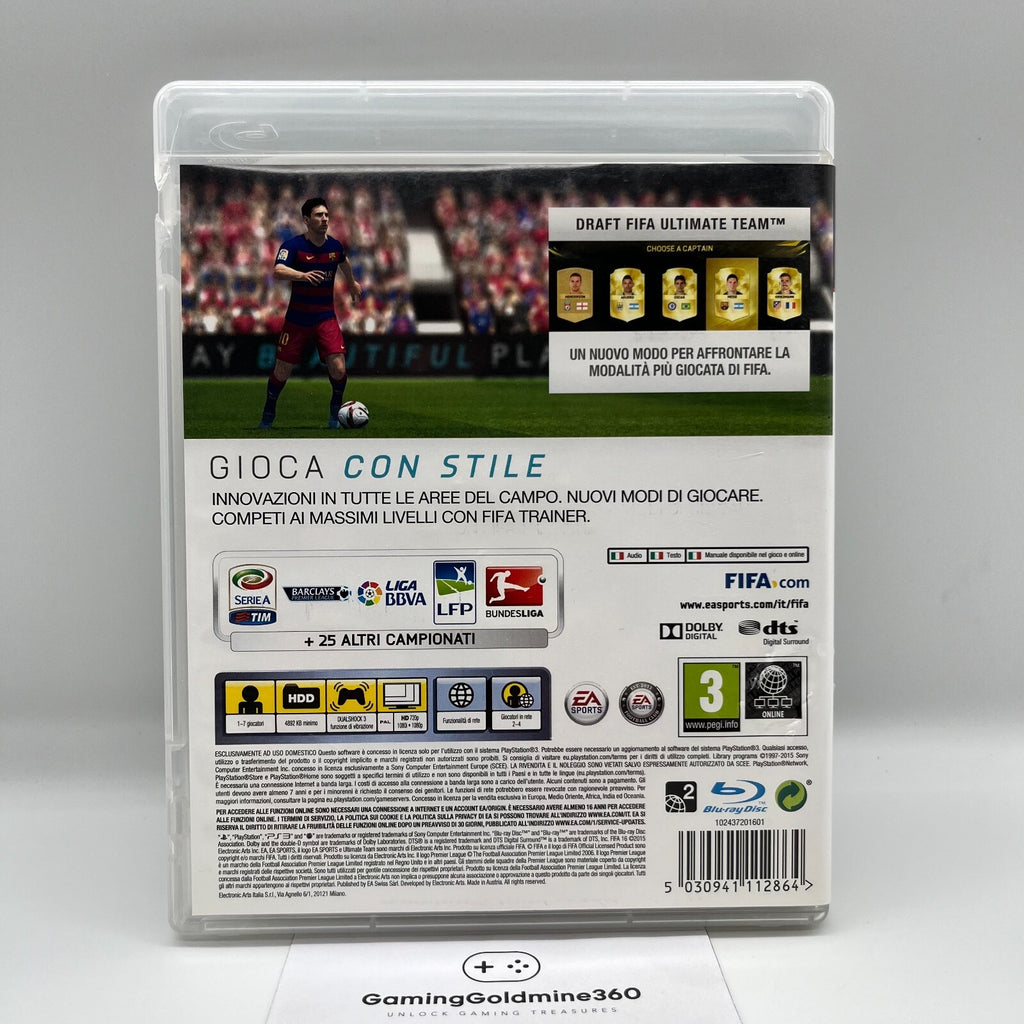 FIFA 16 PS3 Italiano Completo con Manuale PAL EA Sports Sony PlayStation 3 OTTIM