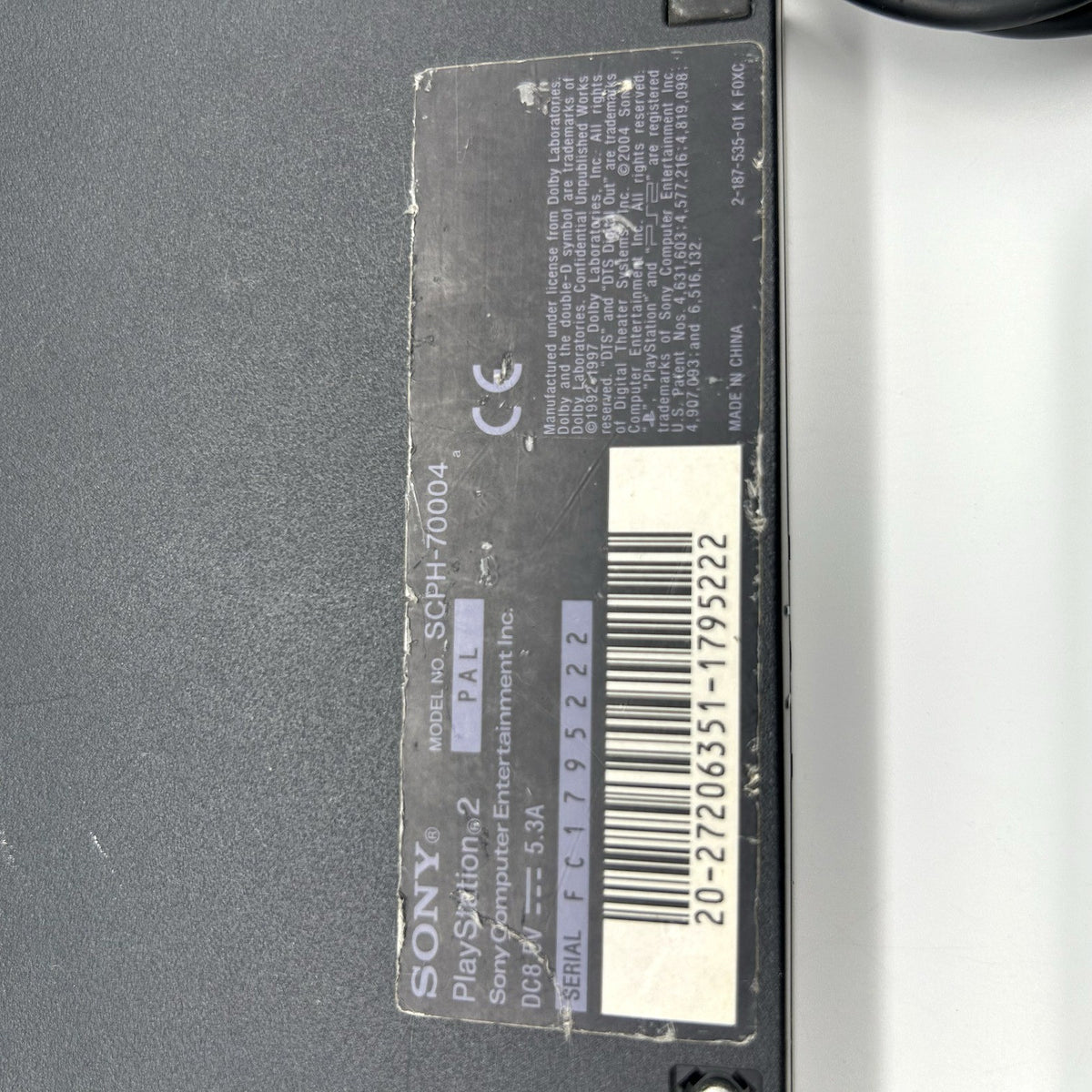 PS2 Slim SCPH-70004 + alimentatore – per ricambi / riparazione
