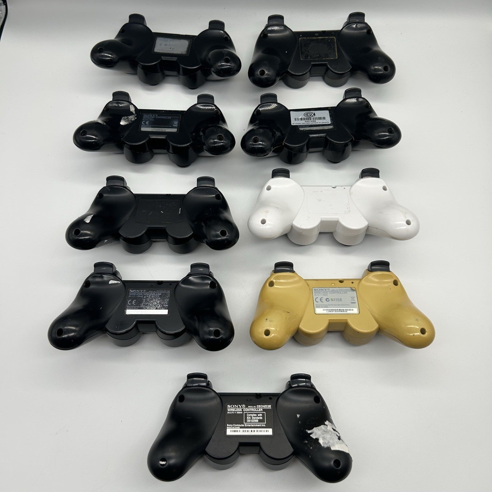 Lotto 9 Controller PS3 Sony DualShock 3 Sixaxis PER RICAMBI Non Funzionanti