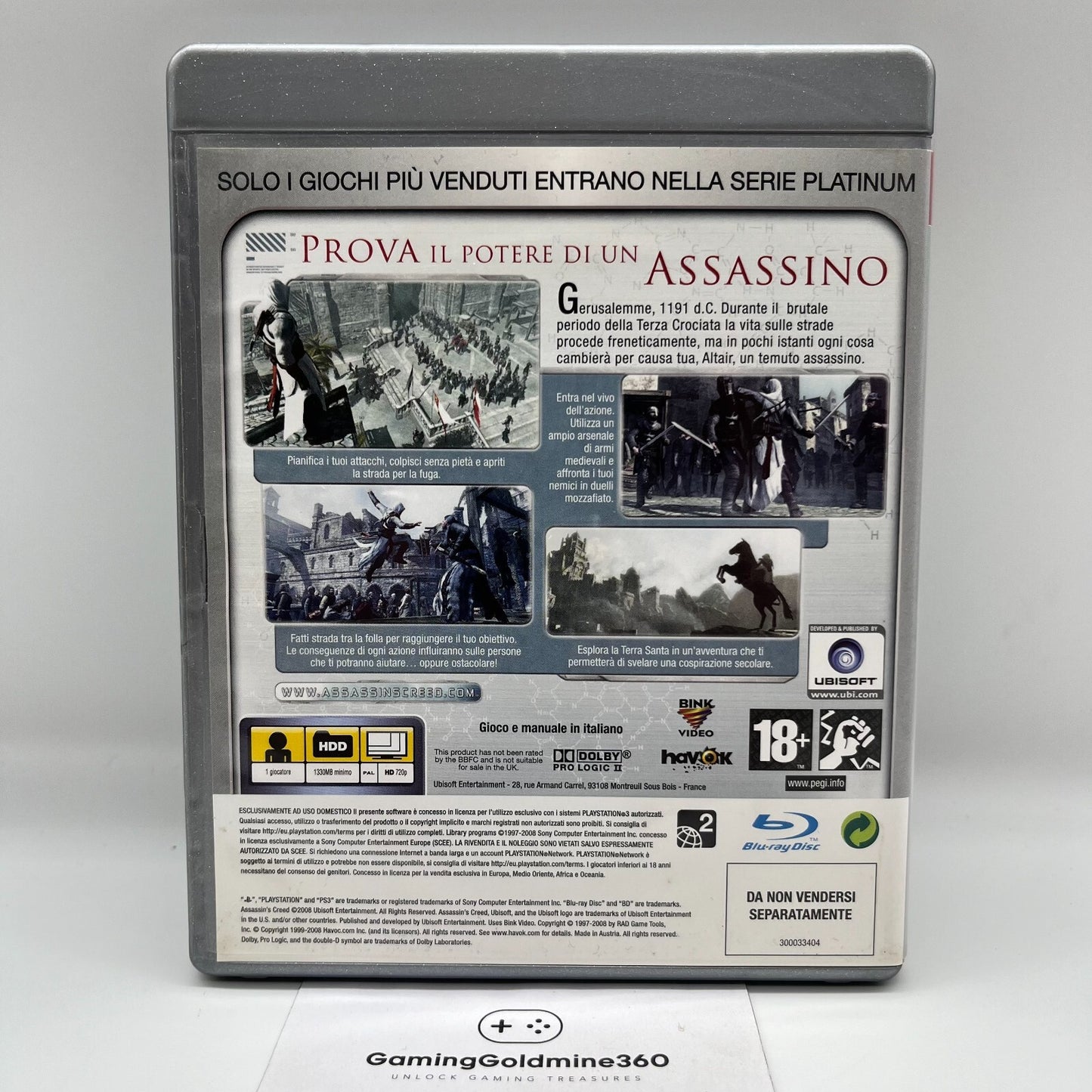 Assassin's Creed PS3 Italiano Completo con Manuale Ubisoft Sony PlayStation 3