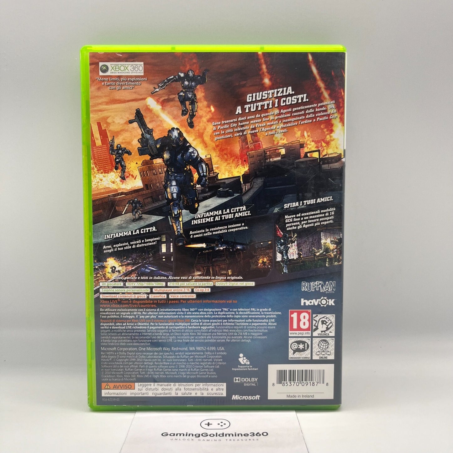 CrackDown 2 Xbox 360 Italiano Completo con Manuale e Poster PAL Microsoft OTTIMO