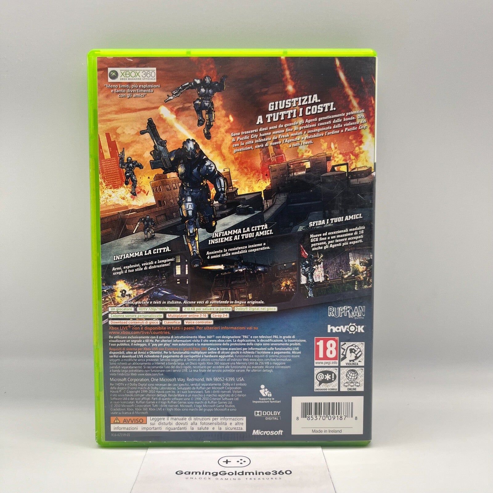 CrackDown 2 Xbox 360 Italiano Completo con Manuale e Poster PAL Microsoft OTTIMO