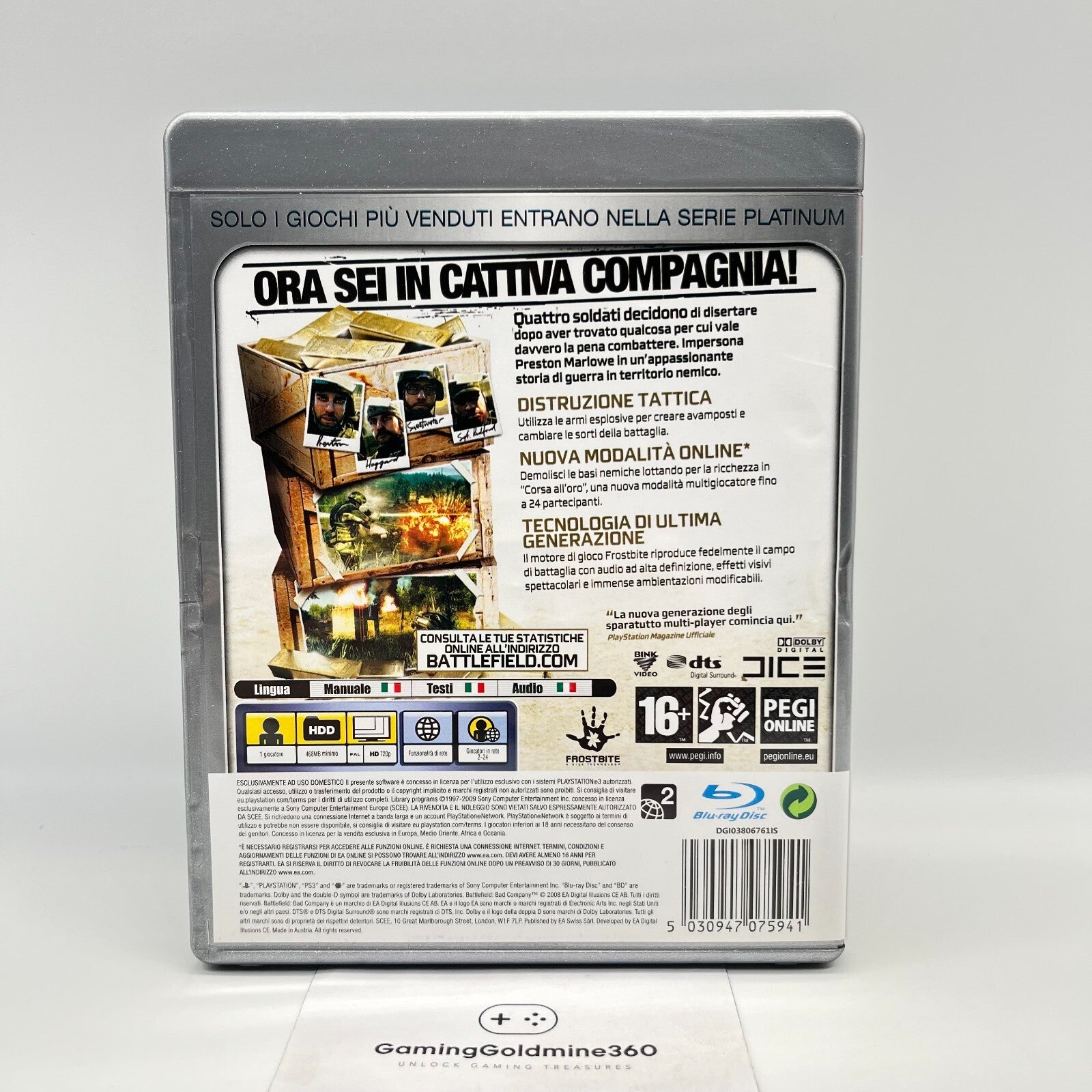 Battlefield Bad Company PS3 Italiano Completo PAL EA Sony PlayStation 3 OTTIMO