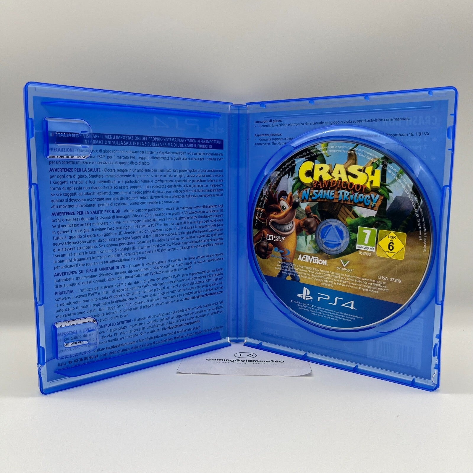 Crash Bandicoot: N Sane Trilogy PS4 Italiano Activision Sony PlayStation 4 2017