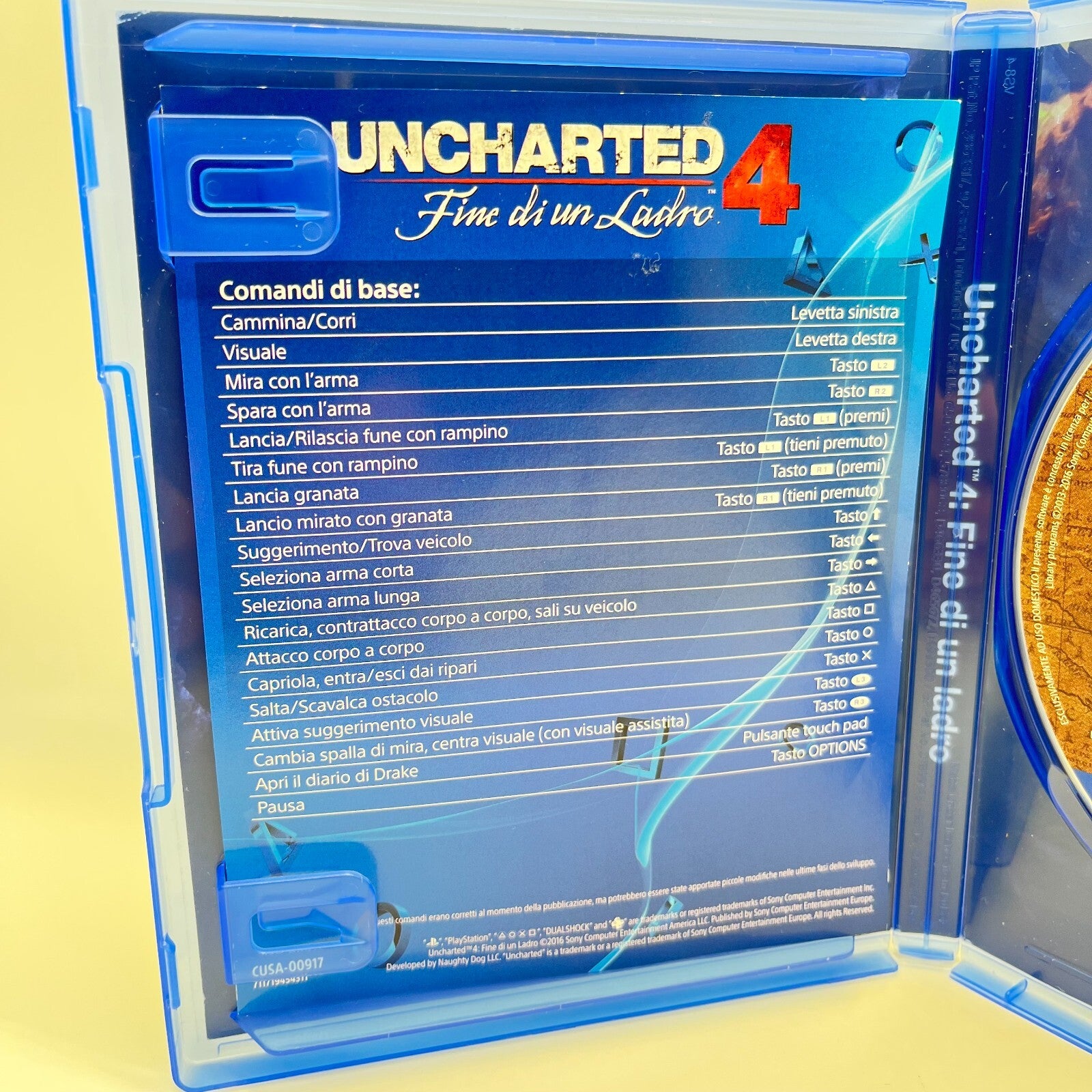 Uncharted 4: Fine di un Ladro PS4 ITALIANO Completo Gioco Sony PlayStation 4