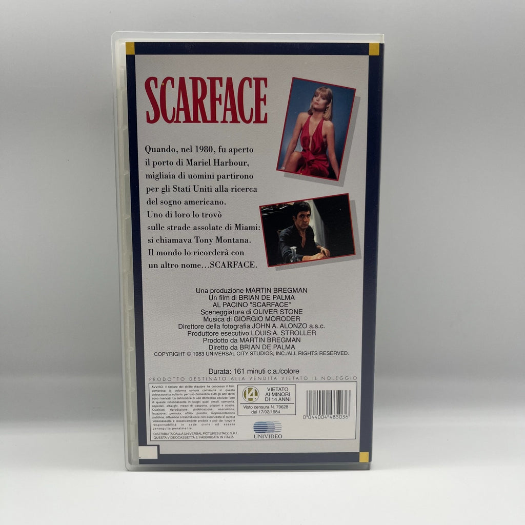 Scarface VHS 🎬 Al Pacino Film Poliziesco 1983 Cult Movie Universal Hi-Fi Stereo