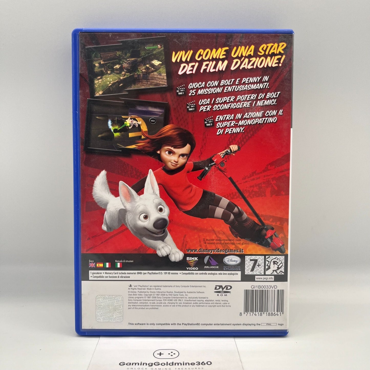 BOLT Un Eroe a 4 Zampe PS2 Italiano Completo Manuale Disney Sony PlayStation 2
